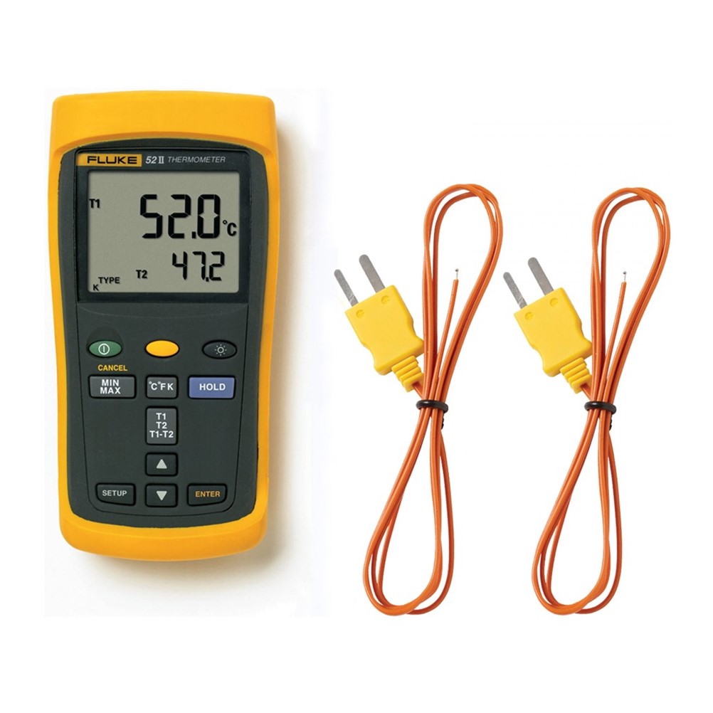 FLUKE 52-2 60Hz 정품 2채널 디지털 온도계 52 II, 접촉식 온도계, 온도미터