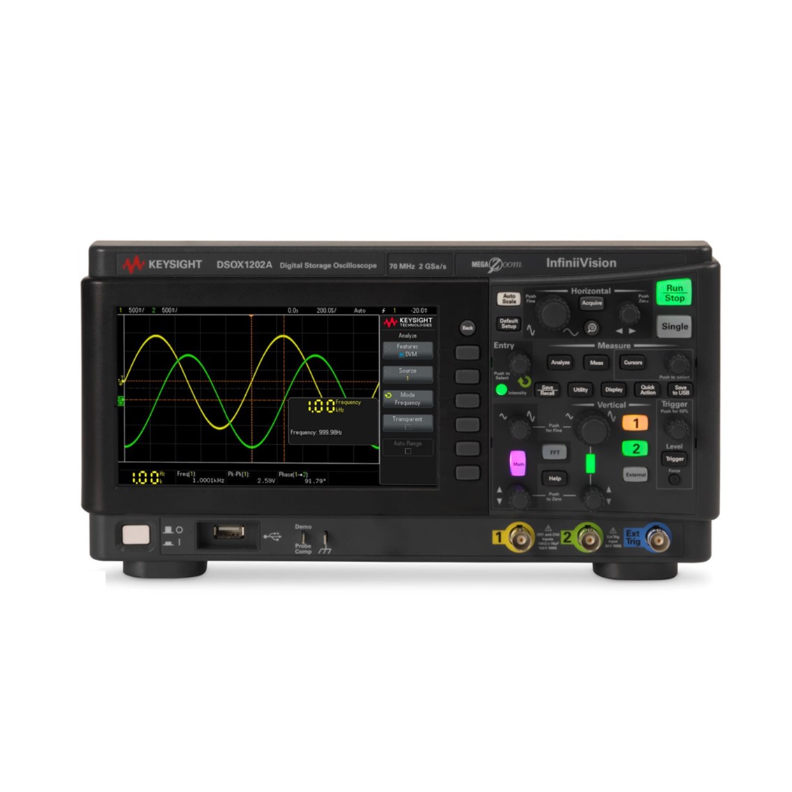 KEYSIGHT DSOX1202A 2채널, 70MHz 디지털오실로스코프(100M,200MHz업그레이드가능)
