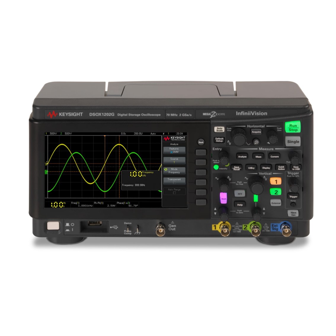 KEYSIGHT DSOX1202G 오실로스코프,함수발생기 2채널, 70MHz (100M,200M 업그레이드가능)