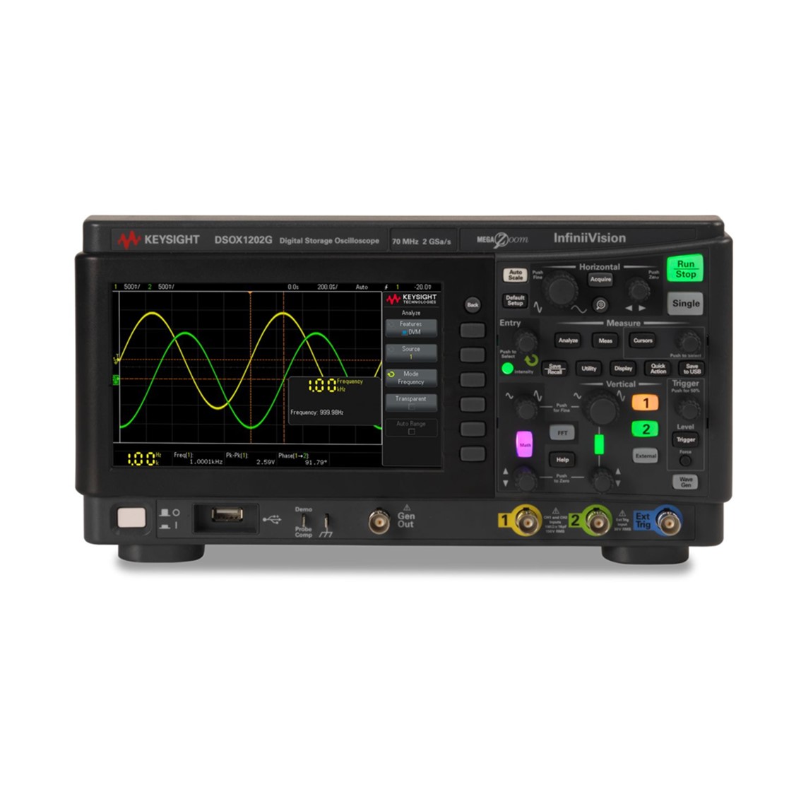 KEYSIGHT DSOX1202G 오실로스코프,함수발생기 2채널, 70MHz (100M,200M 업그레이드가능)