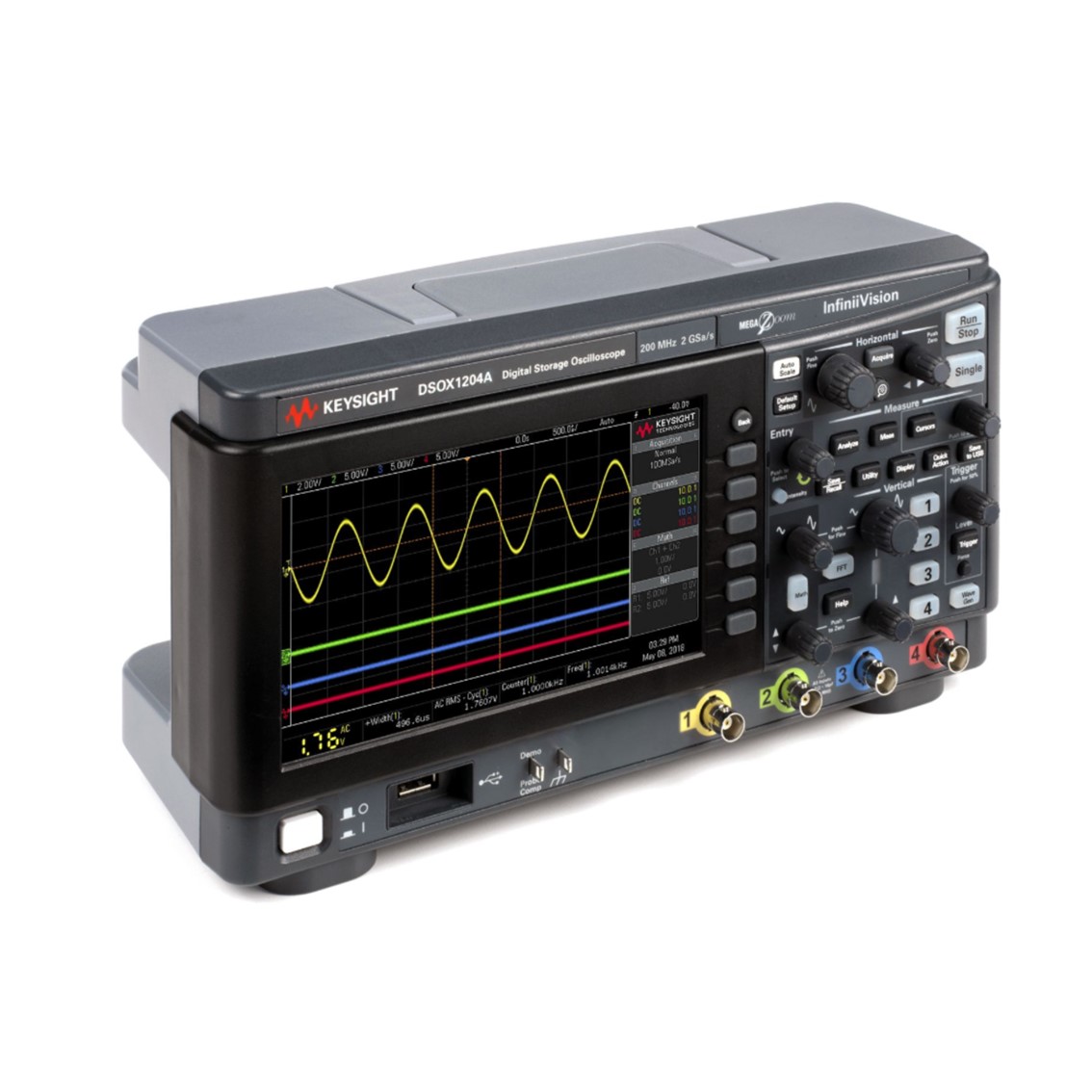 KEYSIGHT DSOX1204A 70MHz, 4채널, 디지털오실로스코프, 주파수 업그레이드