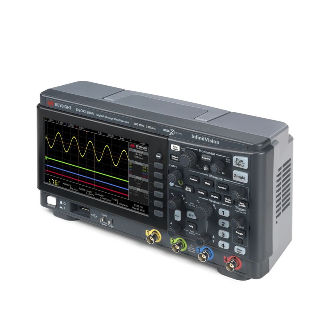 KEYSIGHT DSOX1204A 70MHz, 4채널, 디지털오실로스코프, 주파수 업그레이드