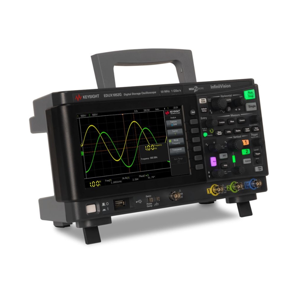 KEYSIGHT EDUX1052G 2채널/50MHz 파형발생기, 디지털 오실로스코프