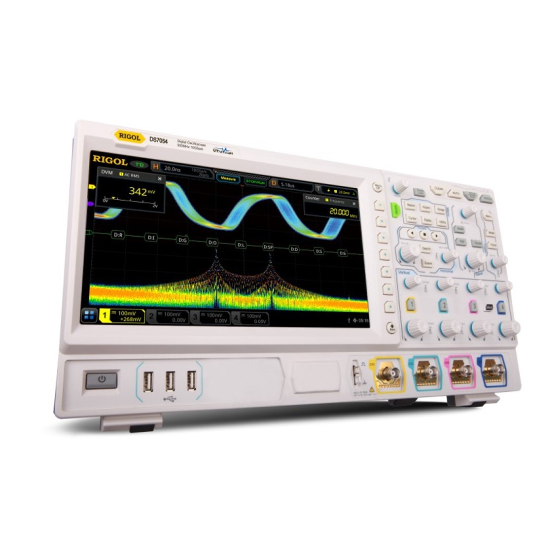 RIGOL DS7024 4채널, 200MHz, 10GSa/s, 500Mpts 디지털 디지털 오실로스코프