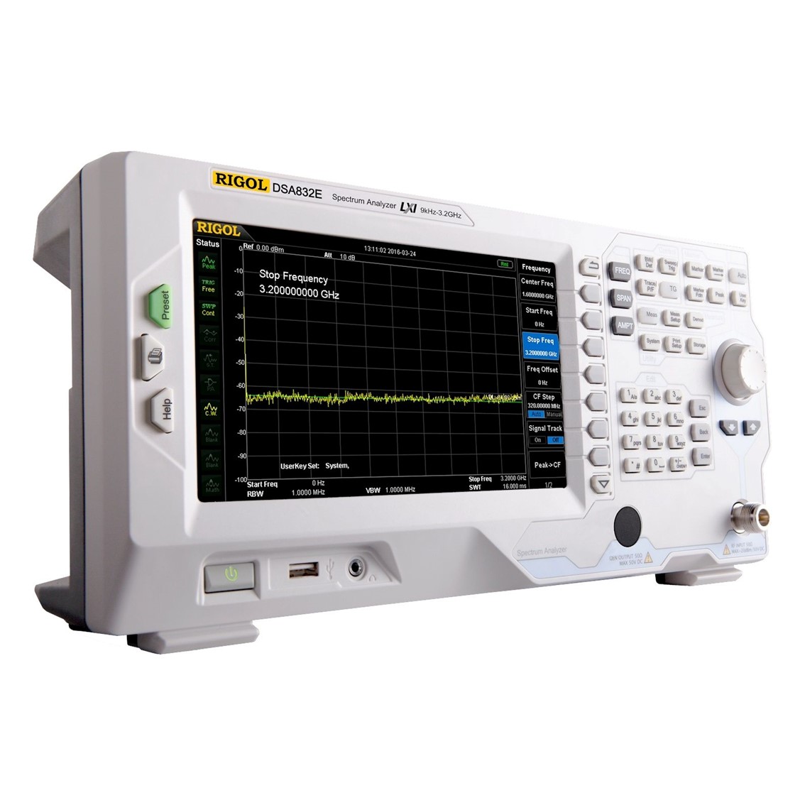 RIGOL DSA832E 9kHz ~ 3.2GHz, -90 dBc/Hz, 10Hz RBW 스펙트럼 아날라이저