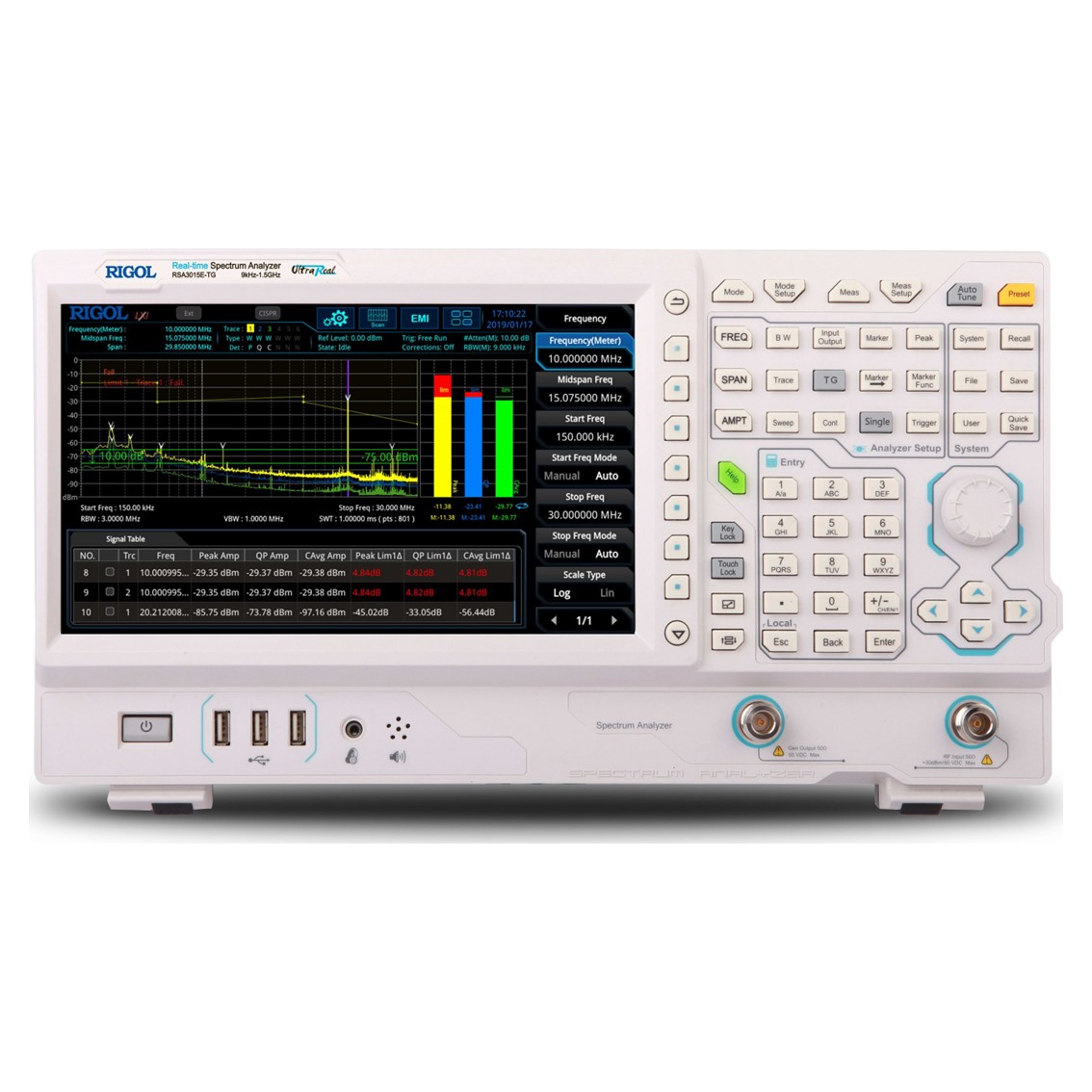 RIGOL RSA3030 9kHz-3.0GHz, -102dBc/Hz, RBW 1Hz 스펙트럼분석기