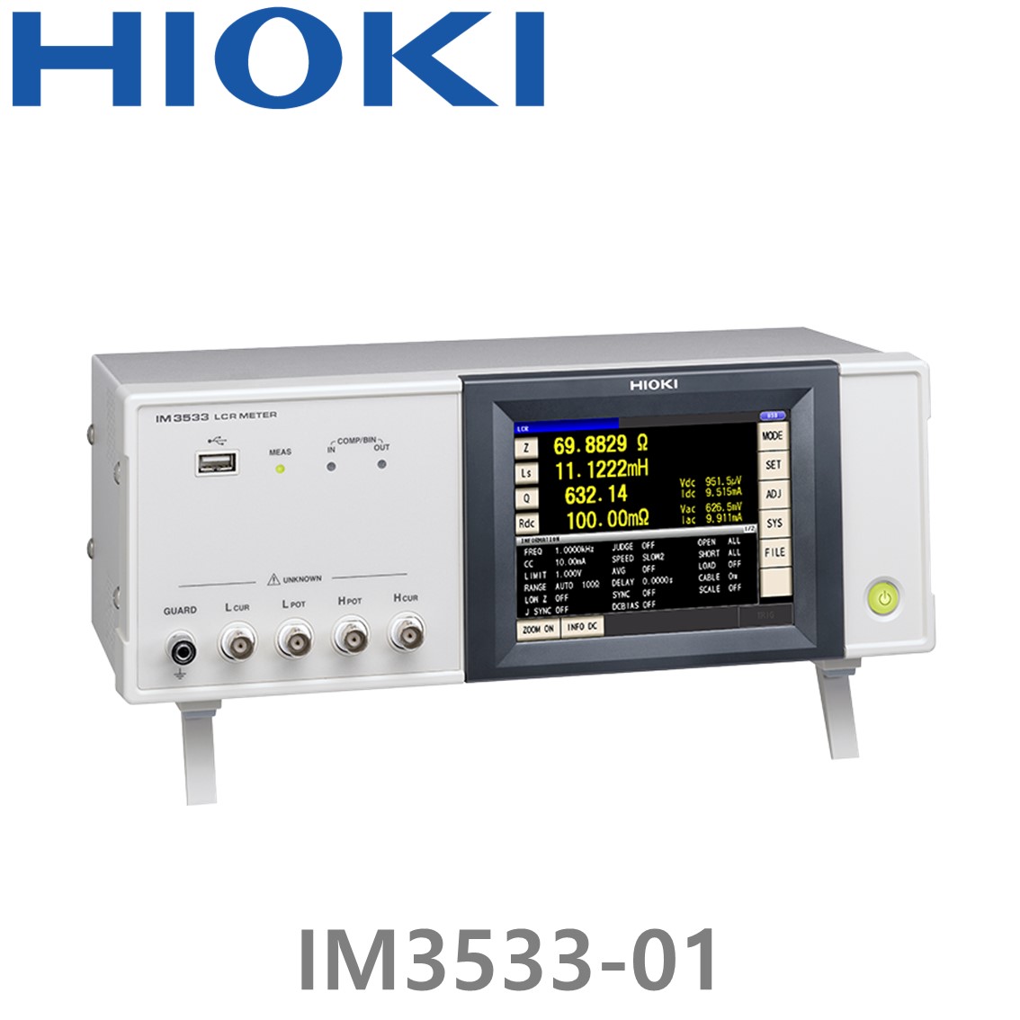 HIOKI IM3533-01 1mHz~200kHz, LCR미터, LCR METER , Analyzer 모드, Sweep측정(2 ~ 801 point)