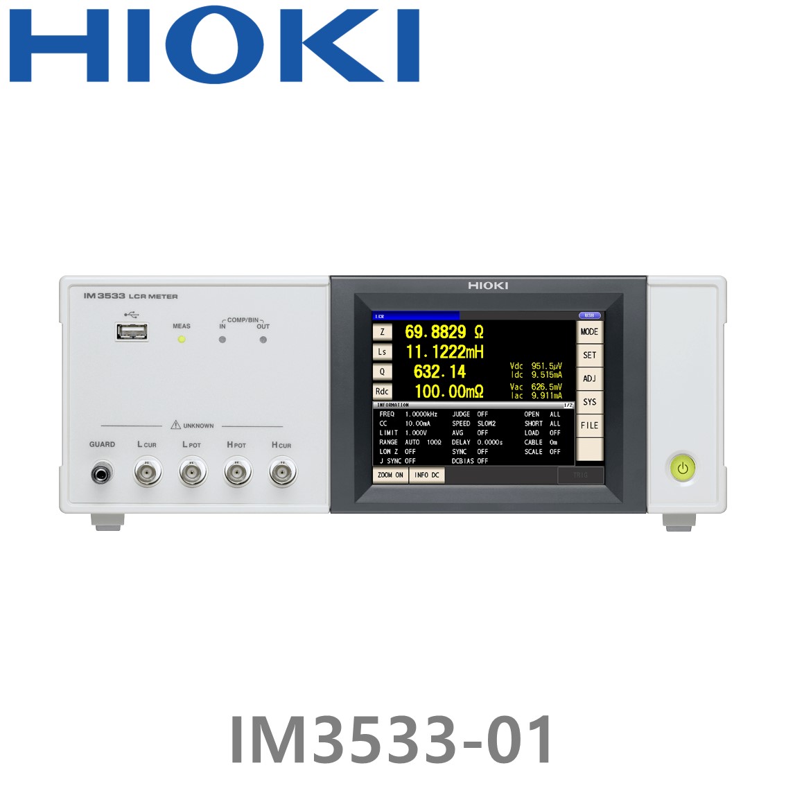 HIOKI IM3533-01 1mHz~200kHz, LCR미터, LCR METER , Analyzer 모드, Sweep측정(2 ~ 801 point)