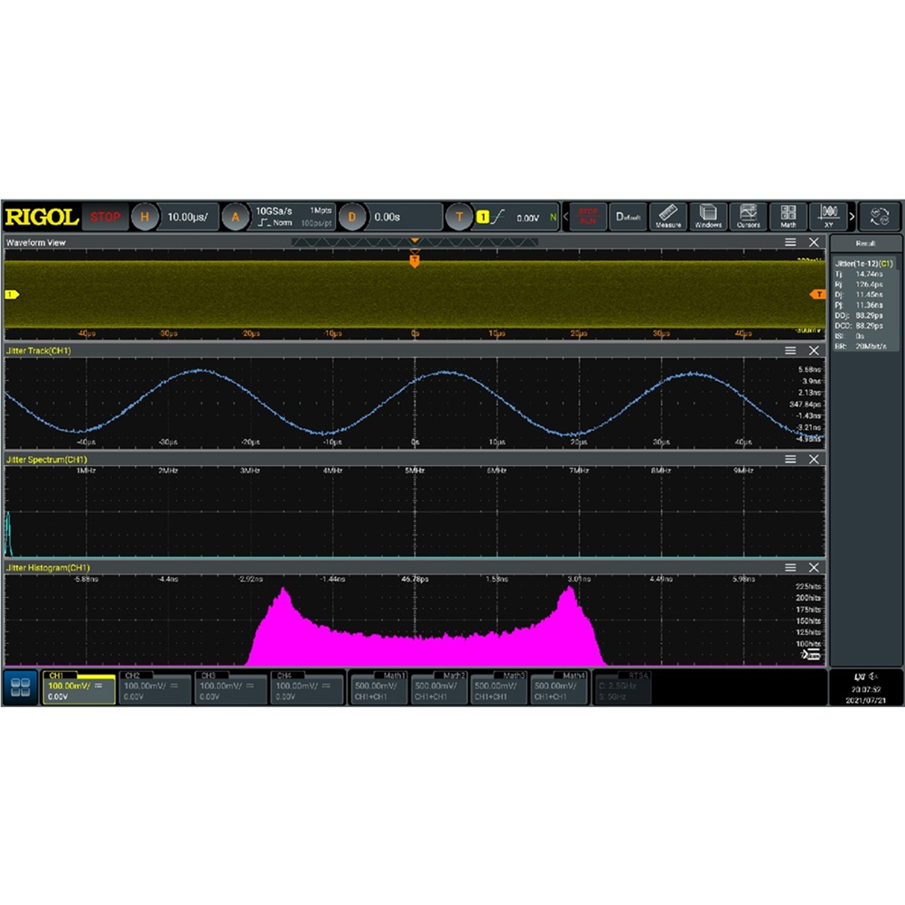 RIGOL DS70504 4채널, 5GHz, 20GSa/s 디지털 디지털 오실로스코프