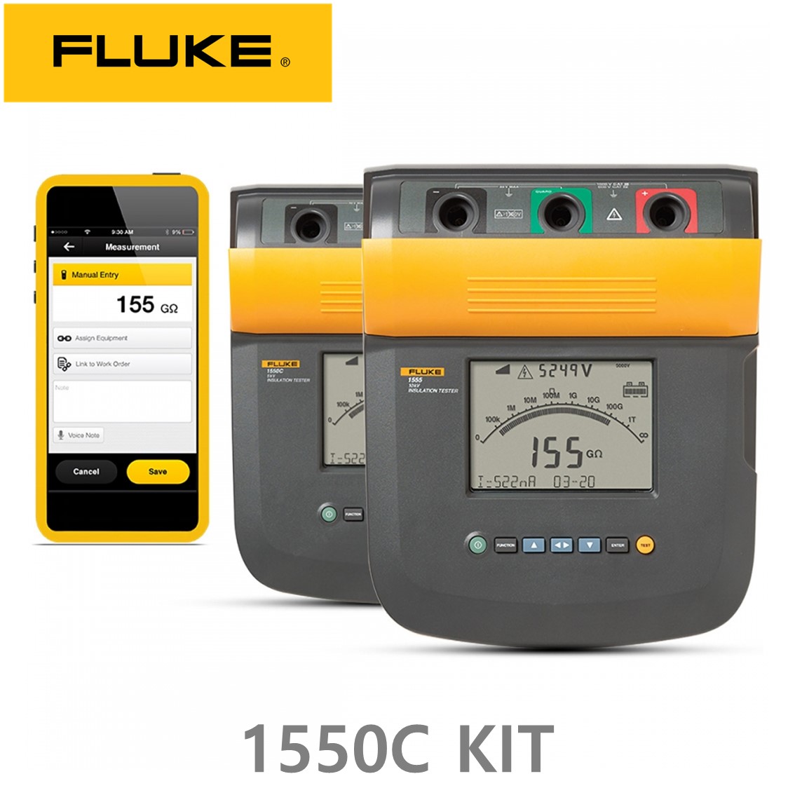 FLUKE 1550C KIT 정품 플루크 절연저항계 1550C KIT (5KV), 절연시험기, 절연저항계 키트
