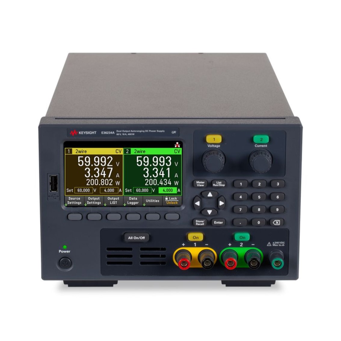 KEYSIGHT E36234A 2채널/60V/10A/400W DC전원공급기