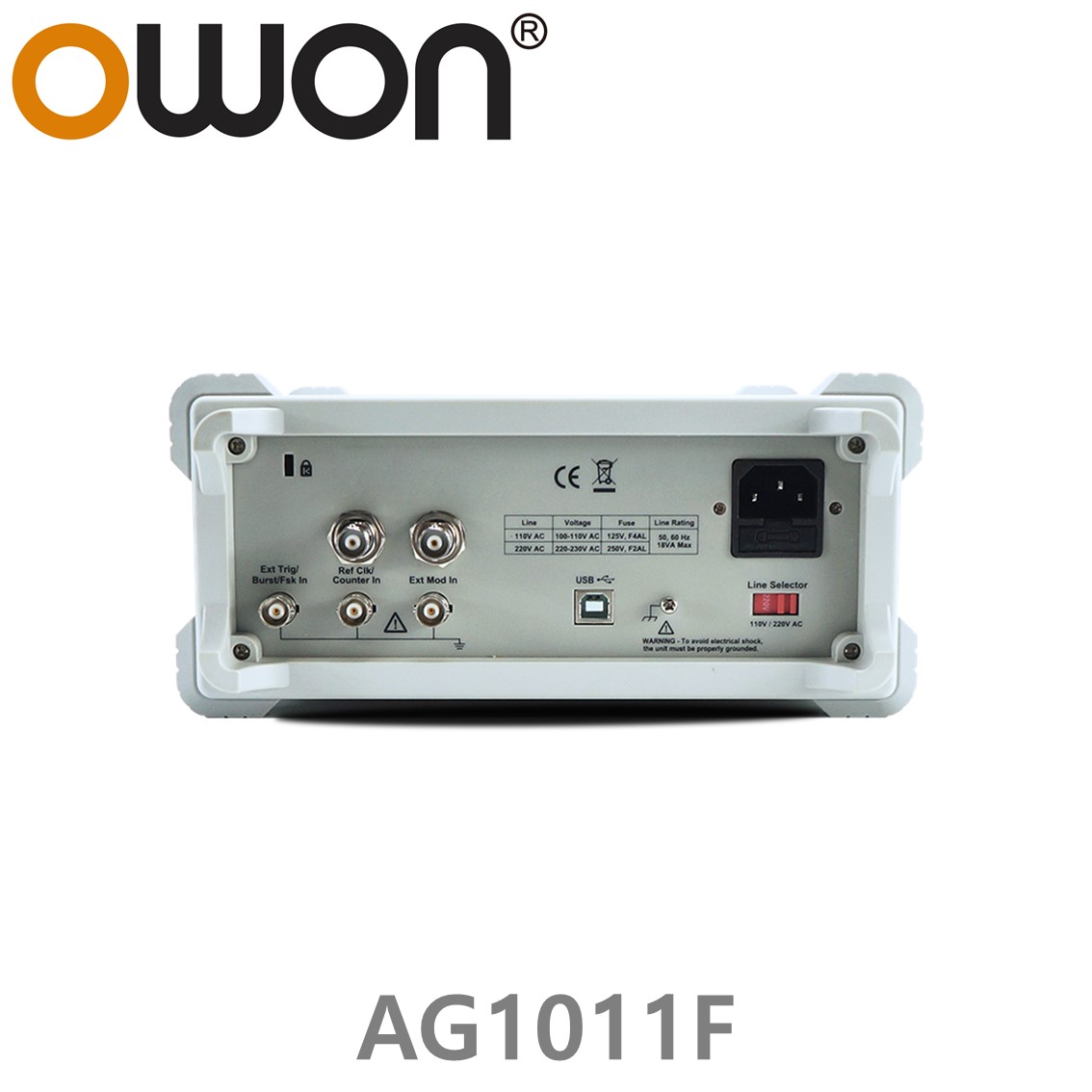 OWON AG1011F 임의 파형발생기 1채널, 10MHz, 125MS/s, 포괄적 변조, AM, FM, PM, FSK