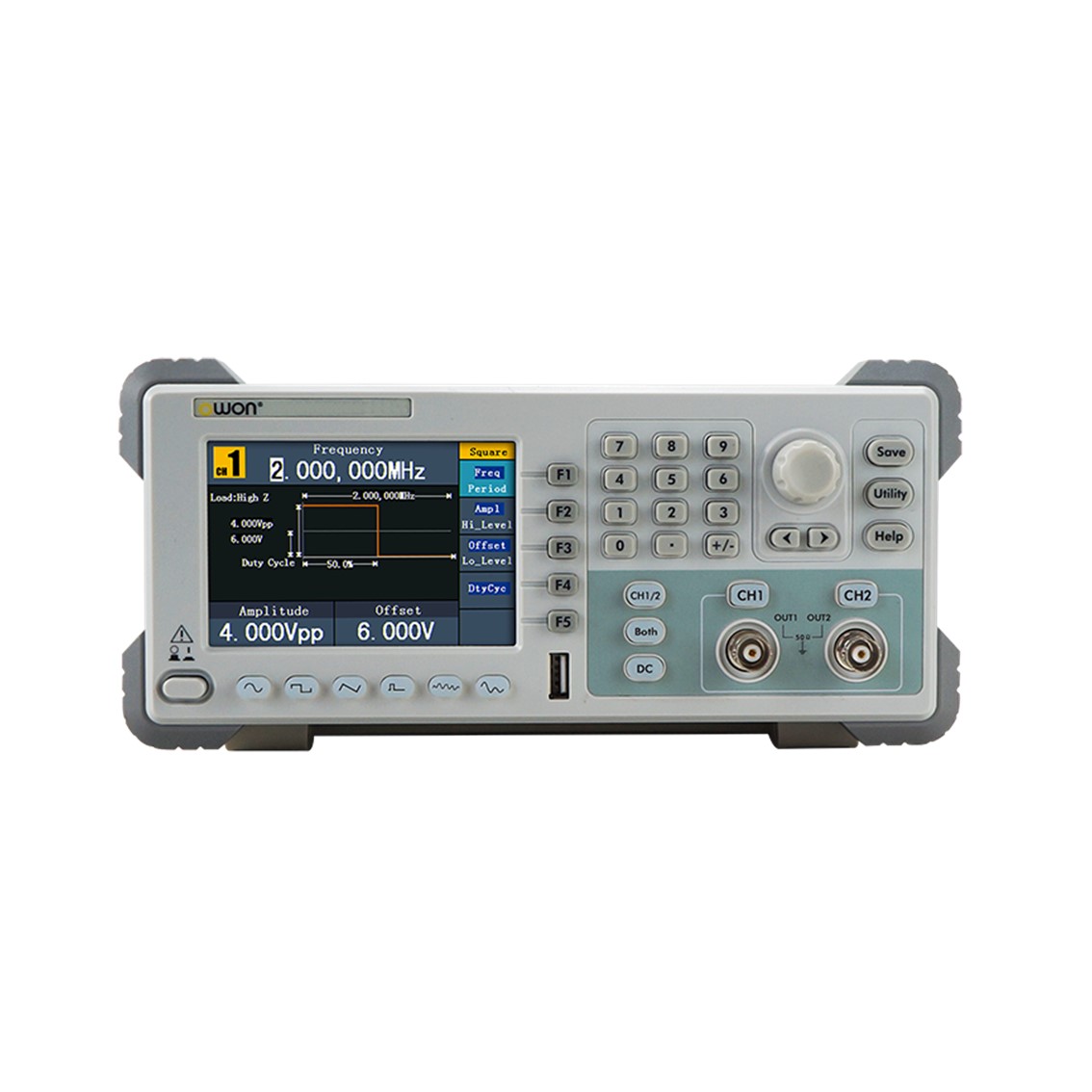 OWON AG1012F 임의 파형발생기 2채널, 10MHz, 125MS/s, 주파수카운터포함 포괄적 변조, AM, FM, PM, FSK