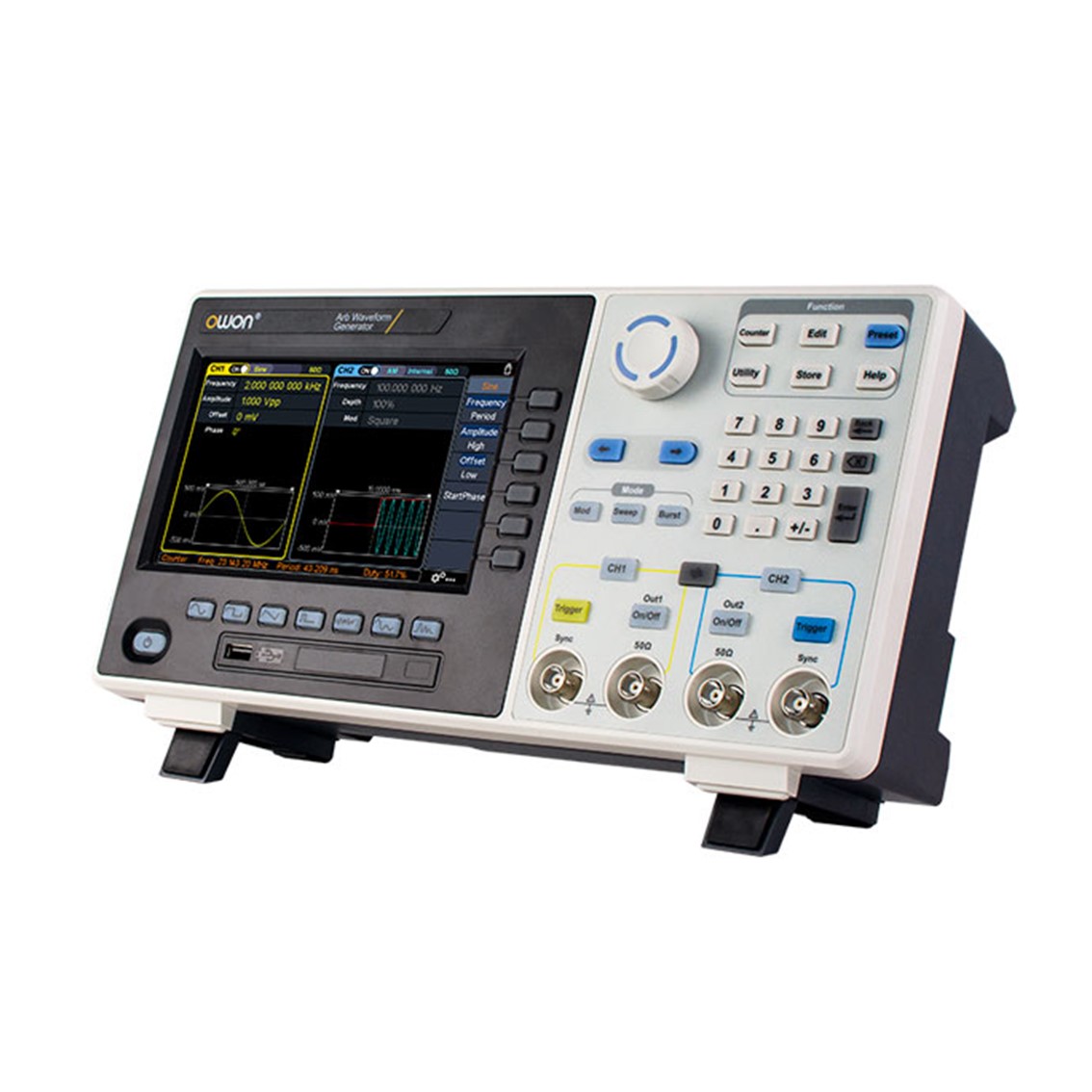 OWON XDG2035 임의 파형발생기 2채널, 35MHz, 500MS/s, 10M Memory