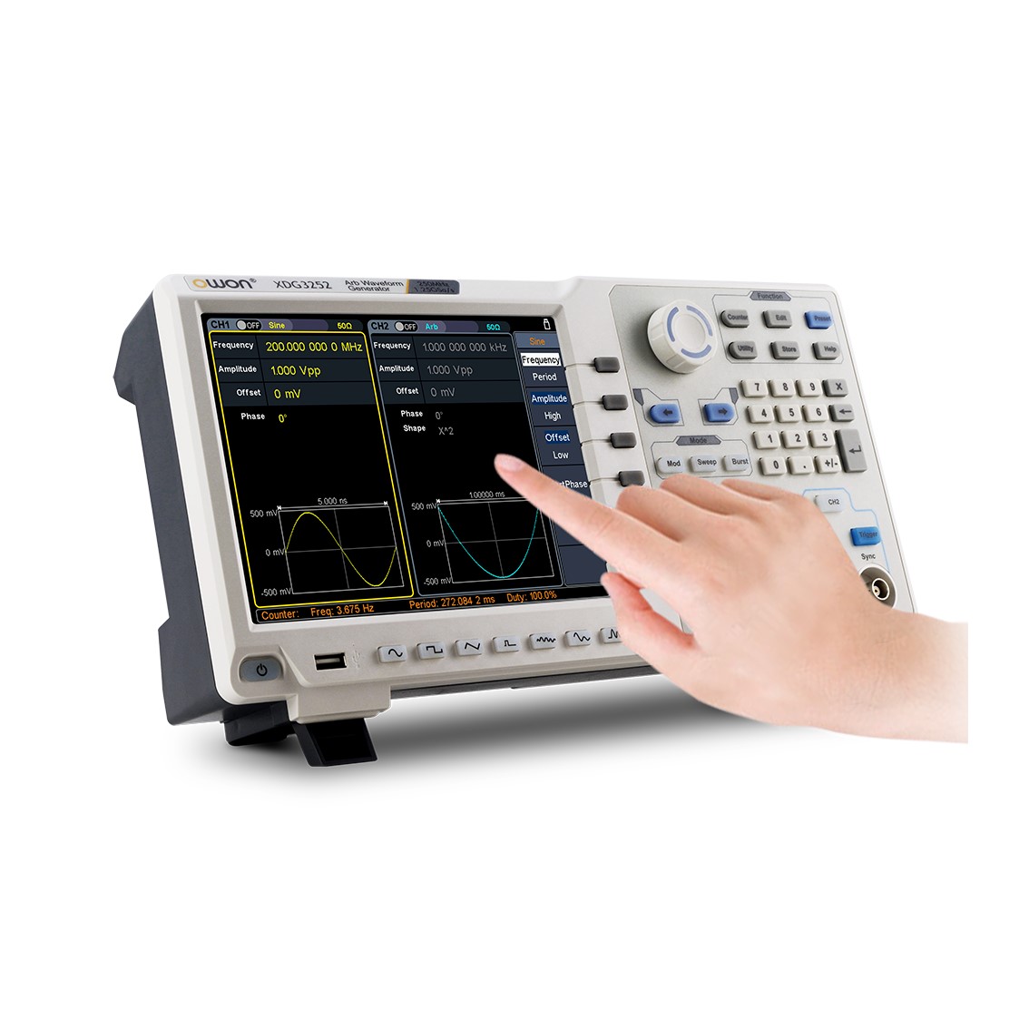 OWON XDG3082 임의 파형발생기 2채널, 80MHz, 1.25GS/s, 1M Memory