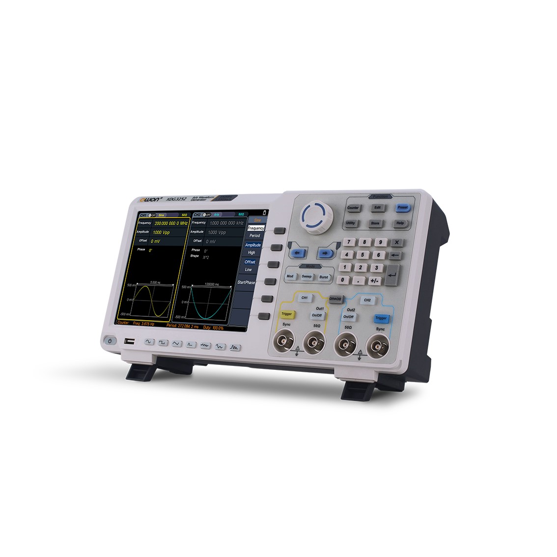 OWON XDG3252 임의파형발생기 2채널, 250MHz, 1.25GS/s, 1M Memory