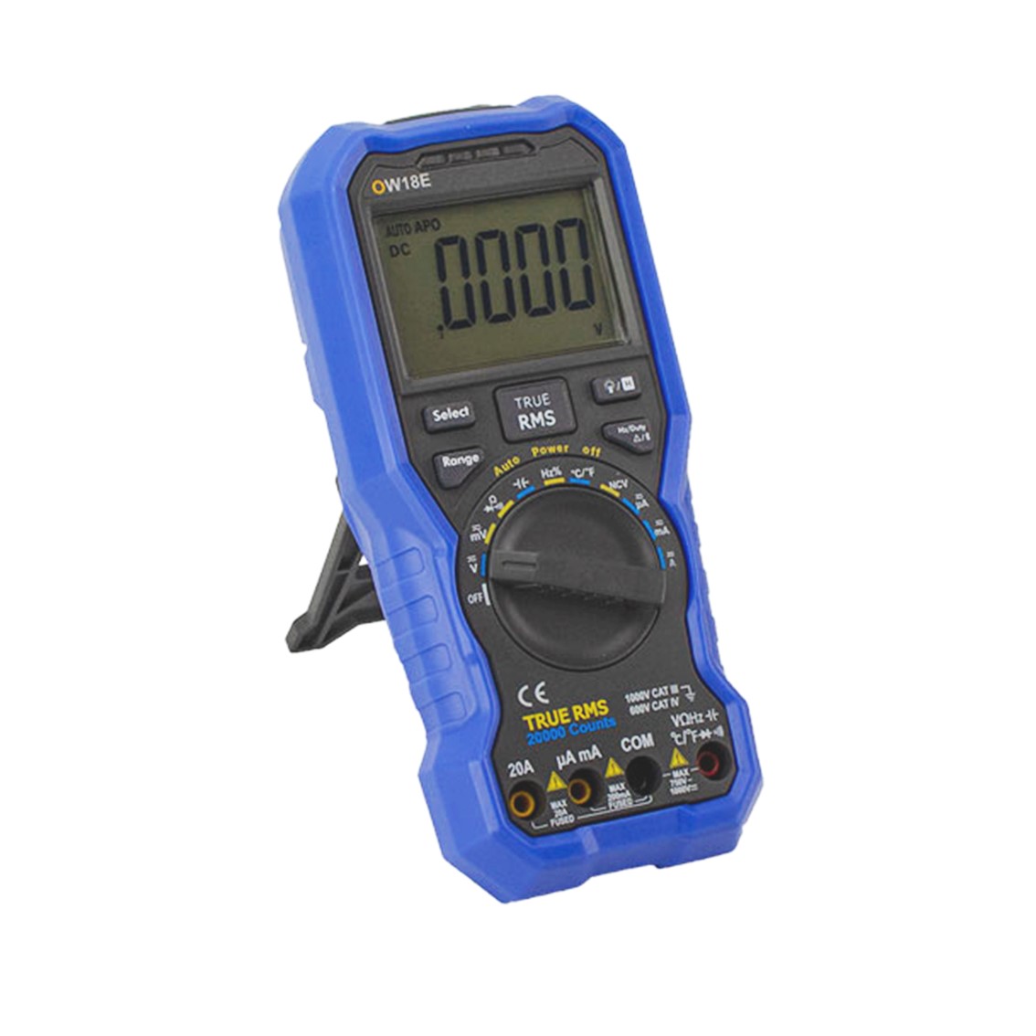 OWON OW18E 4.5 Digit 휴대용 디지탈 멀미미터, True RMS, 온도, NCV, 20A, uA, 라이트, Bluetooth