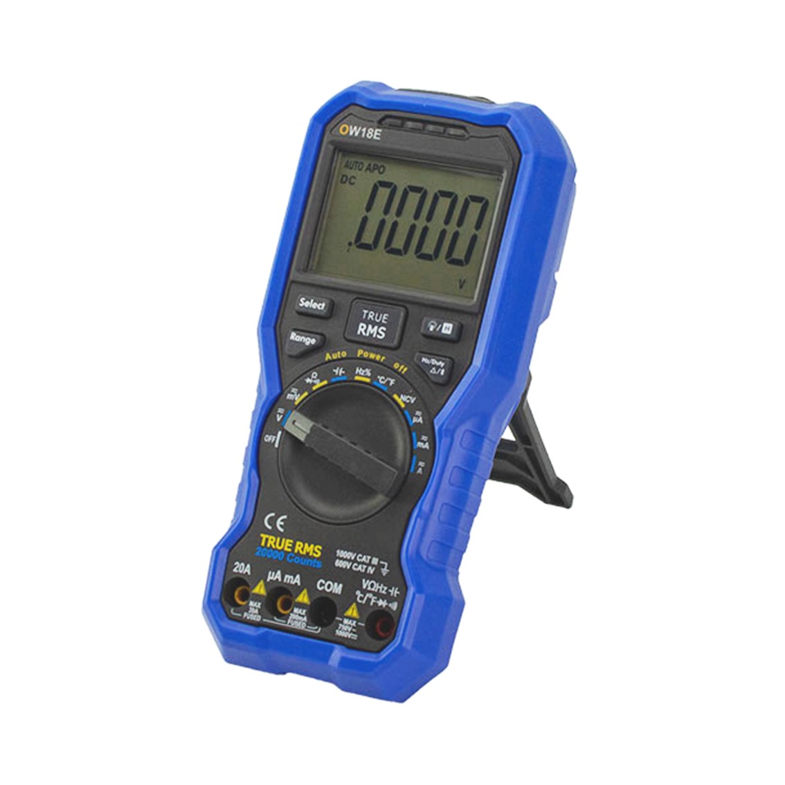 OWON OW18E 4.5 Digit 휴대용 디지탈 멀미미터, True RMS, 온도, NCV, 20A, uA, 라이트, Bluetooth