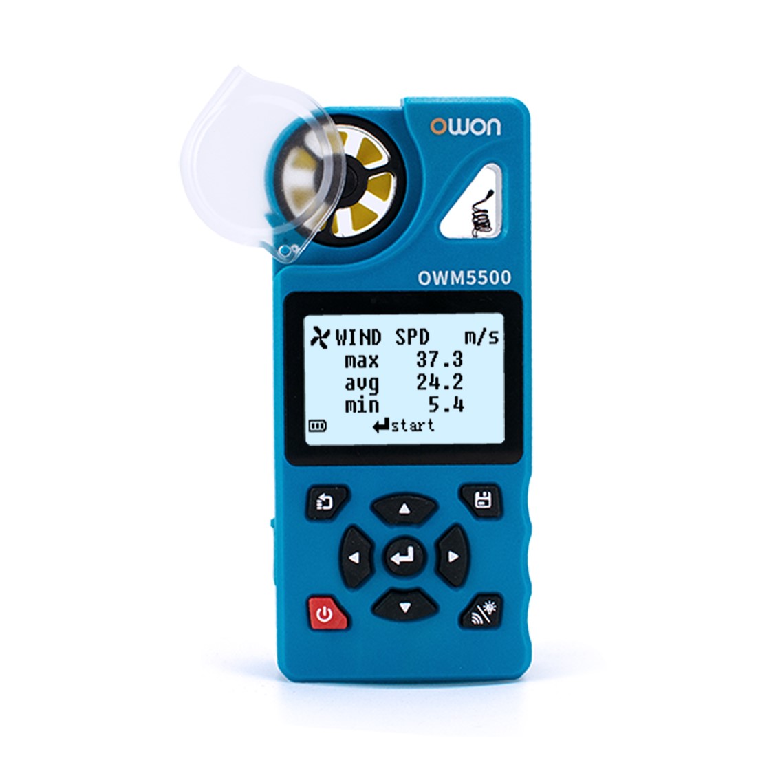 OWON OWM5500 풍속계 0.6-40 m/s, 5-95 %RH, -10-50도