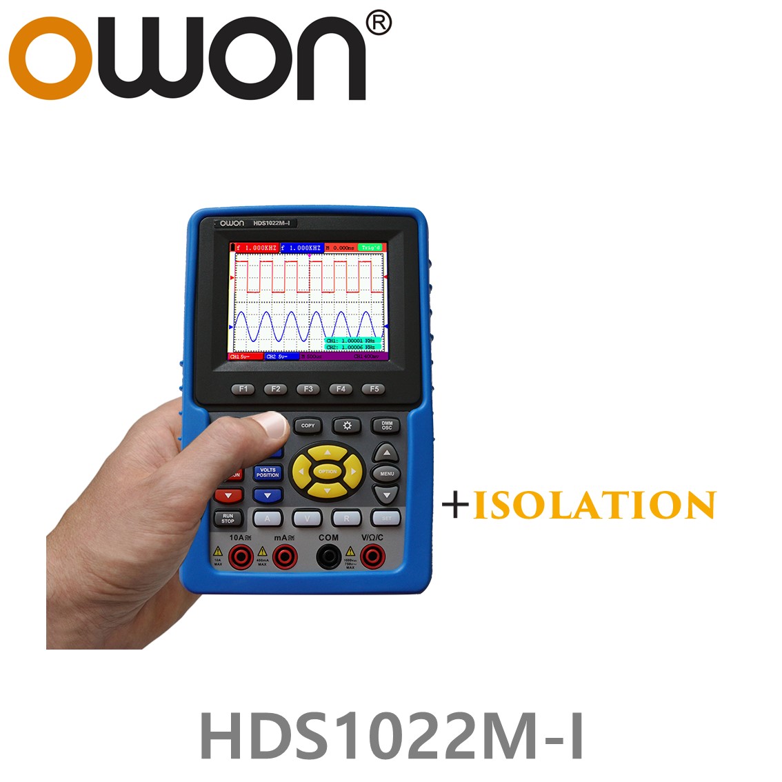 OWON HDS1022M-I 오실로스코프, 휴대용 DSO, 20MHz, 2채널, 100MS/s