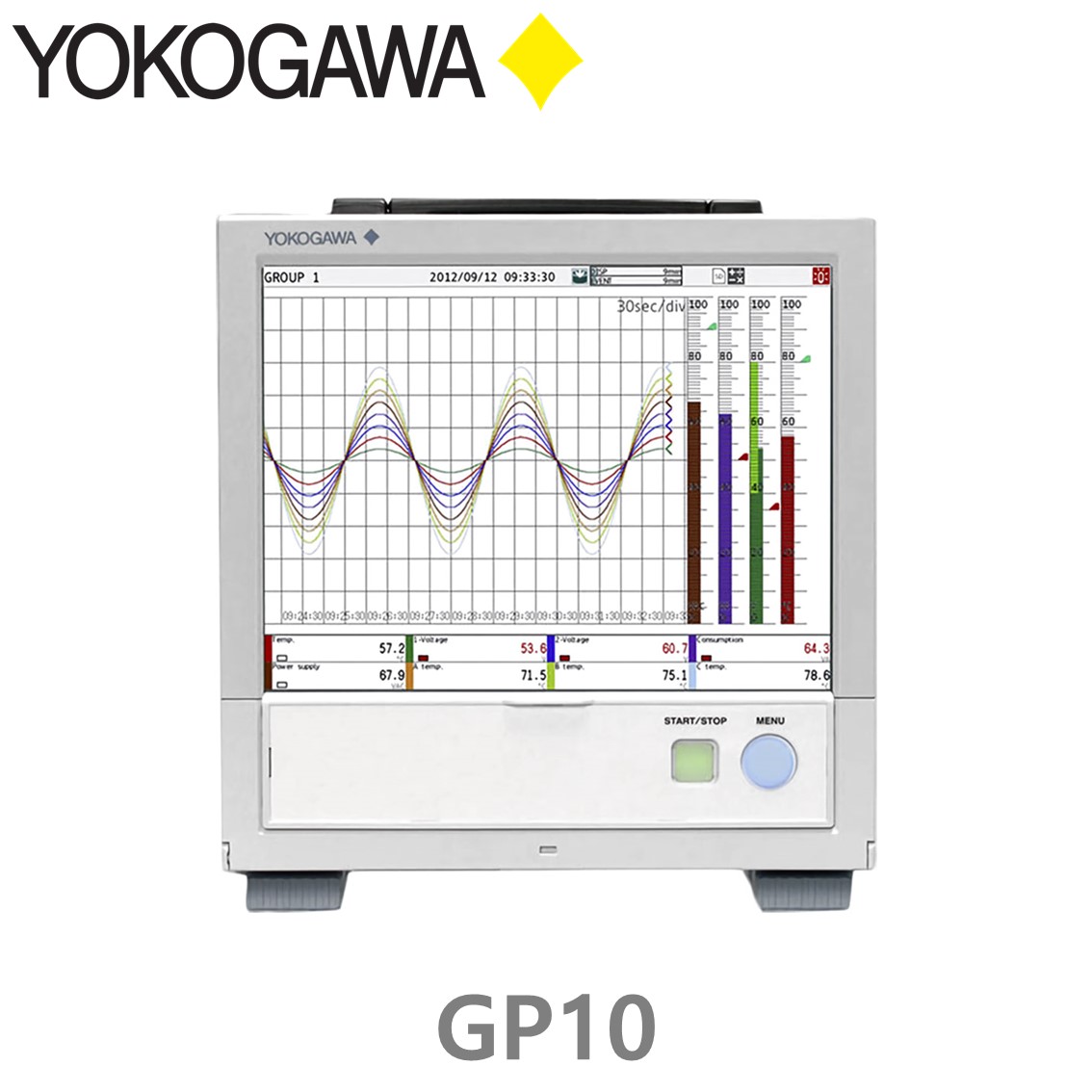 YOKOGAWA GP10 데이터로거 데이터레코더 3모듈,최대 30채널