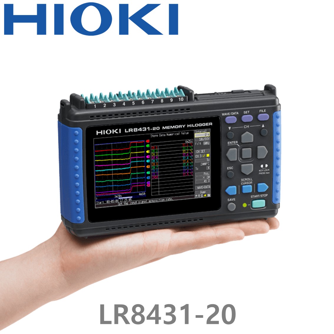 HIOKI LR8431-20 10채널 데이터 로거, 메모리 하이로거
