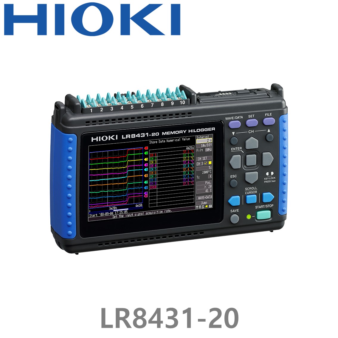 HIOKI LR8431-20 10채널 데이터 로거, 메모리 하이로거