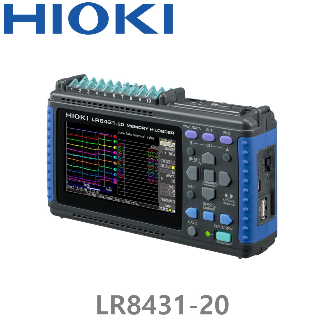 HIOKI LR8431-20 10채널 데이터 로거, 메모리 하이로거