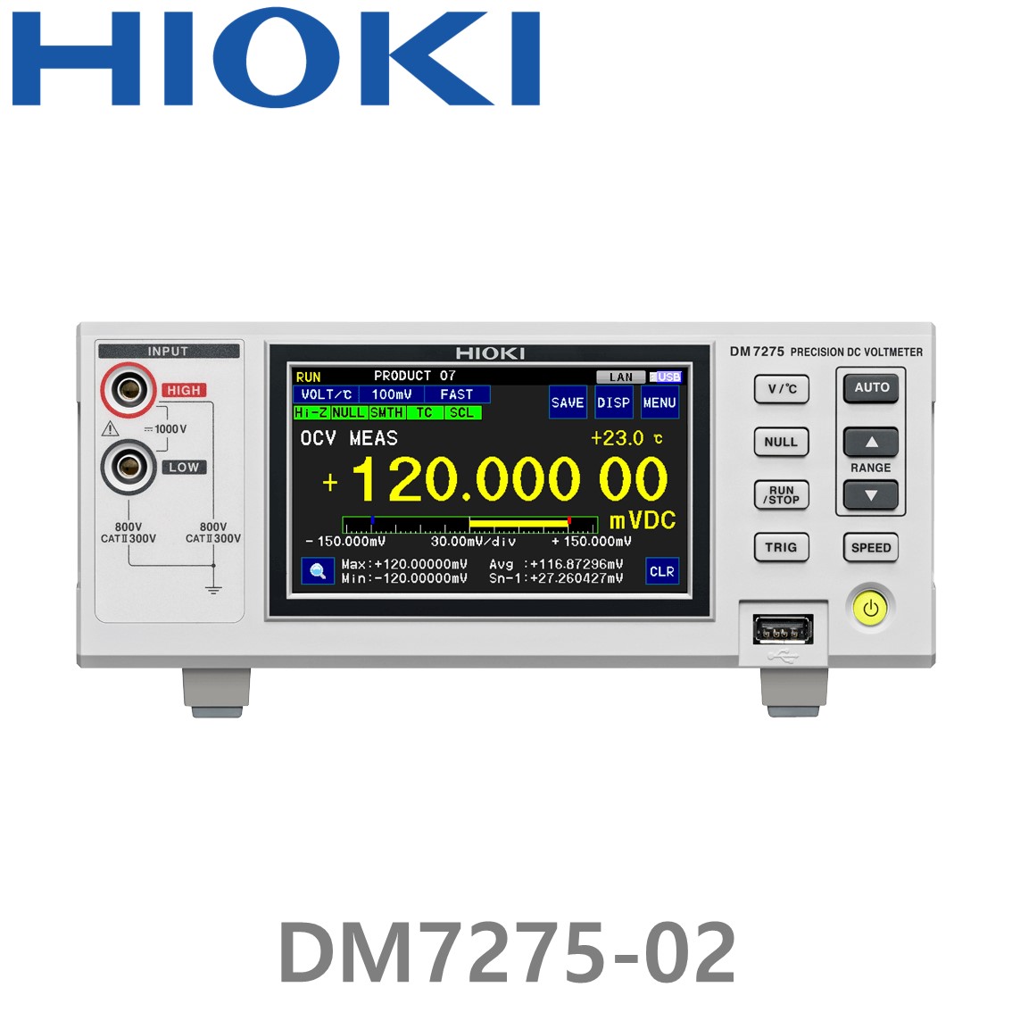 HIOKI DM7275-03 7-1/2디지트, 고정밀 디지털 멀티미터, 직류전압계, RS-232C