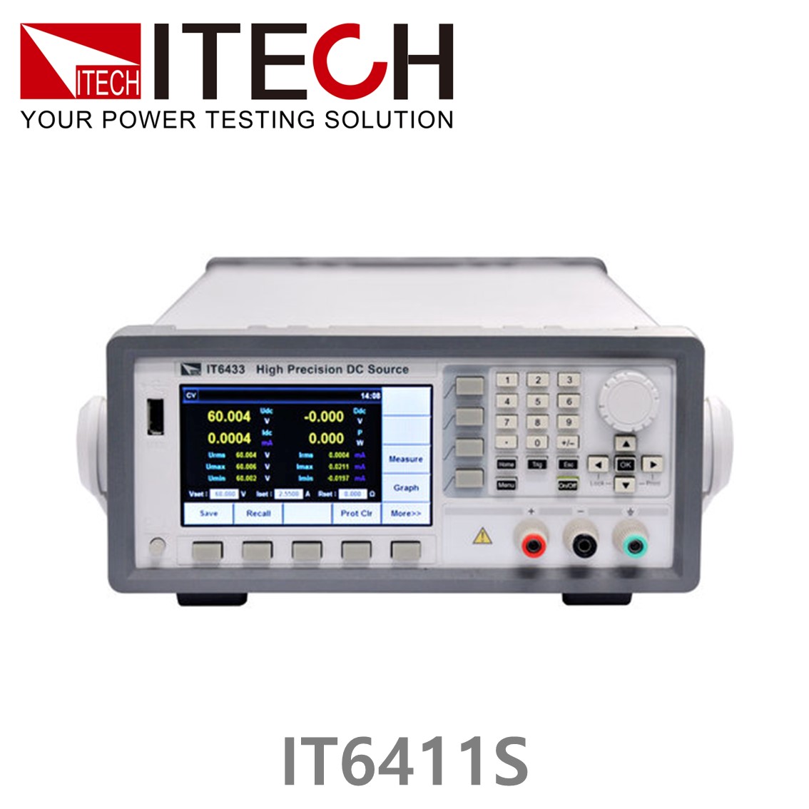 ITECH IT6411S 바이폴라 DC파워서플라이, 배터리시뮬레이터 -15V-0V,0-15V, +-0.1 A, 1.5 W