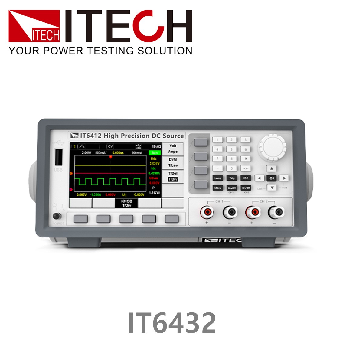 ITECH IT6432 바이폴라 DC파워서플라이, 배터리시뮬레이터 -15V-0V,0-15V, +-10A,150W