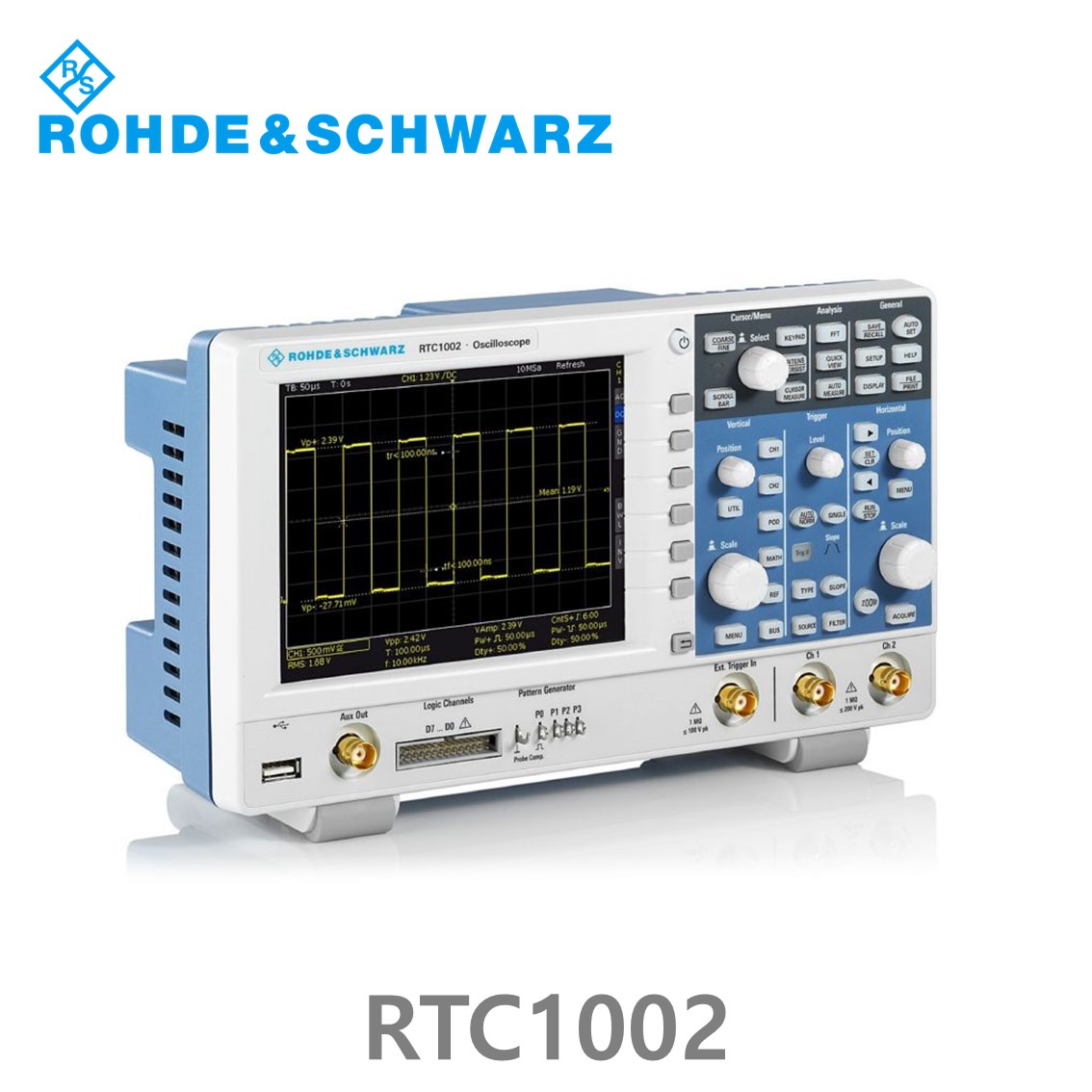 로데슈바르즈 RTC1002 오실로스코프 2채널 50MHz/ 2Gs/ 2Mpts/ 디지털8채널