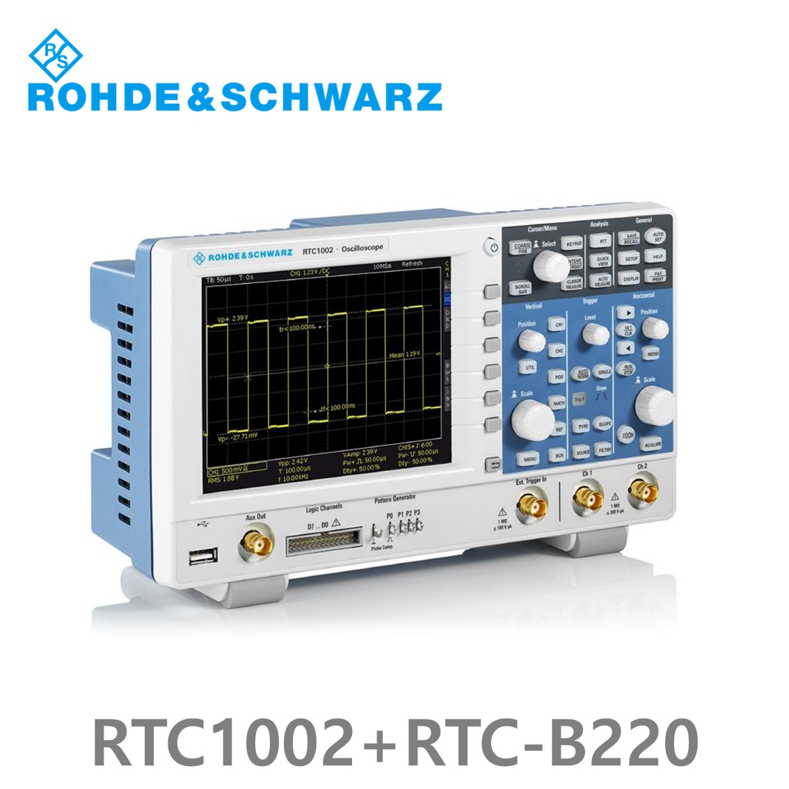로데슈바르즈 RTC1002+RTC-B220 오실로스코프 2채널 70MHz/ 2Gs/ 2Mpts/ 디지털8채널
