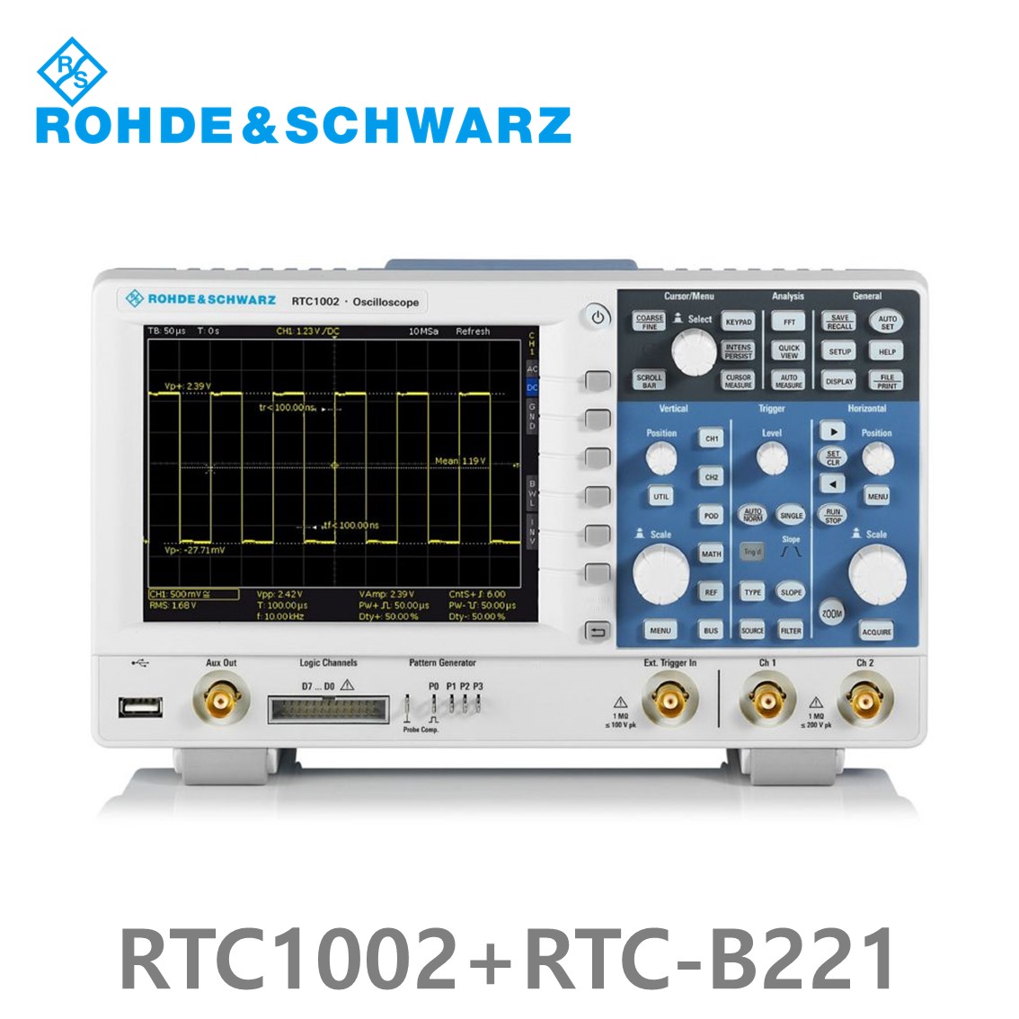 로데슈바르즈 RTC1002+RTC-B221 오실로스코프 2채널 100MHz/ 2Gs/ 2Mpts/ 디지털8채널