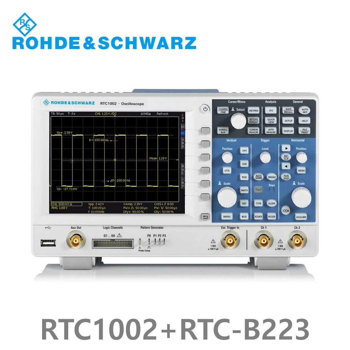 로데슈바르즈 RTC1002+RTC-B223 오실로스코프 2채널 300MHz/ 2Gs/ 2Mpts/ 디지털8채널