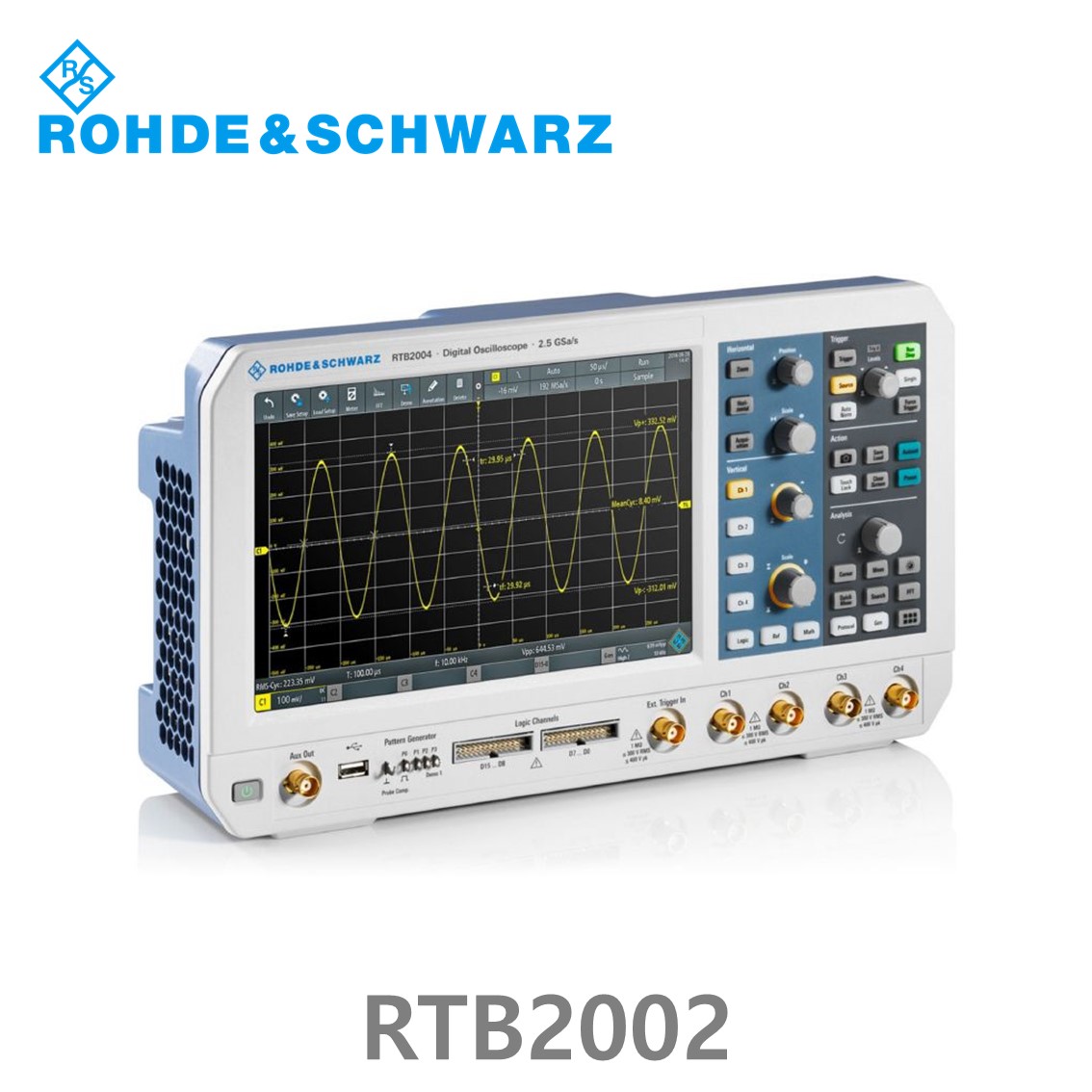 로데슈바르즈 RTB2002 오실로스코프 2채널 70MHz/ 2.5Gs/ 20Mpts/ 디지털16채널