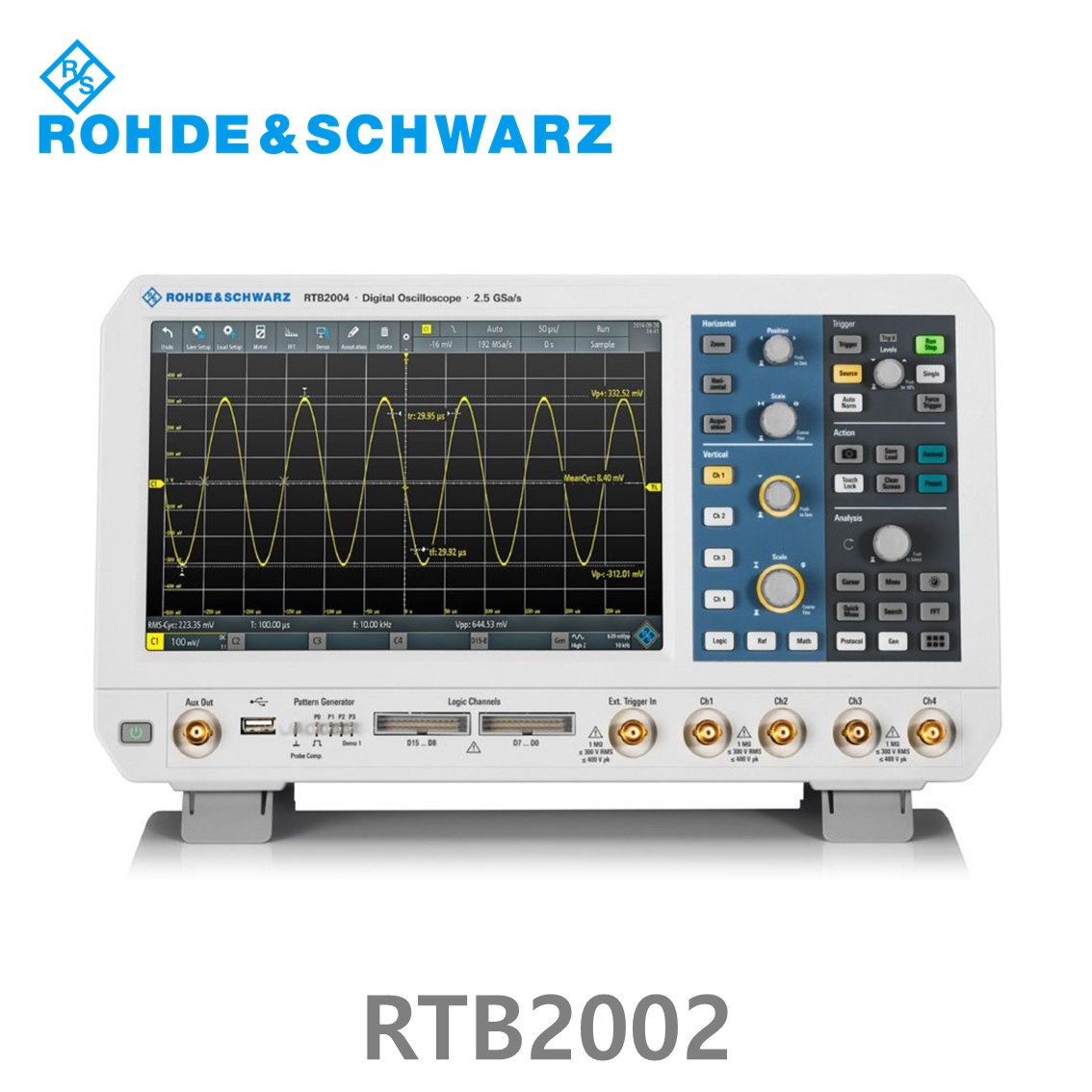 로데슈바르즈 RTB2002 오실로스코프 2채널 70MHz/ 2.5Gs/ 20Mpts/ 디지털16채널