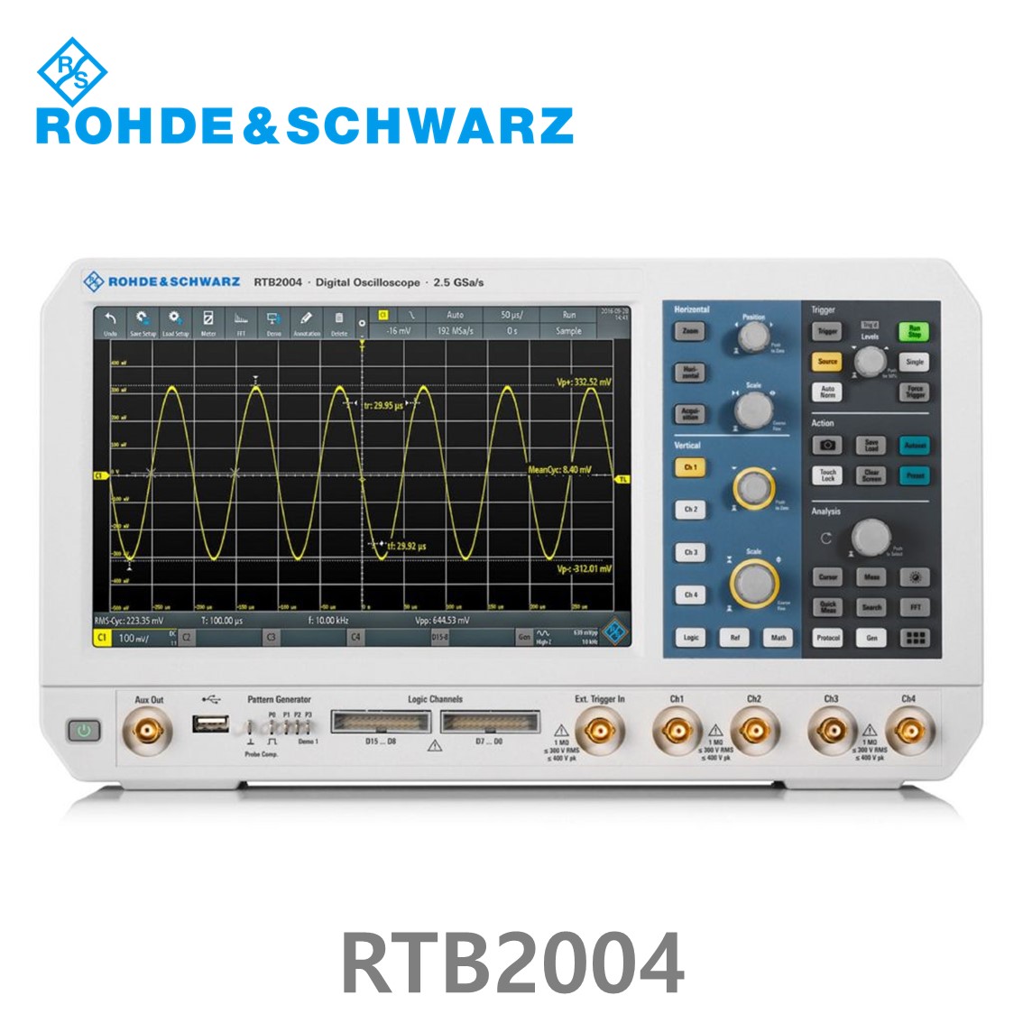 로데슈바르즈 RTB2004 오실로스코프 4채널 70MHz/ 2.5Gs/ 20Mpts/ 디지털16채널