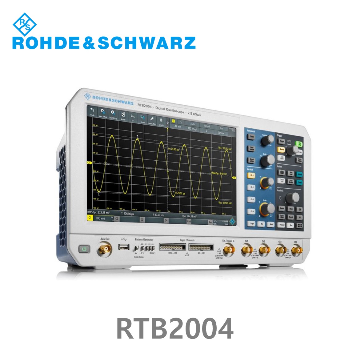 로데슈바르즈 RTB2004 오실로스코프 4채널 70MHz/ 2.5Gs/ 20Mpts/ 디지털16채널