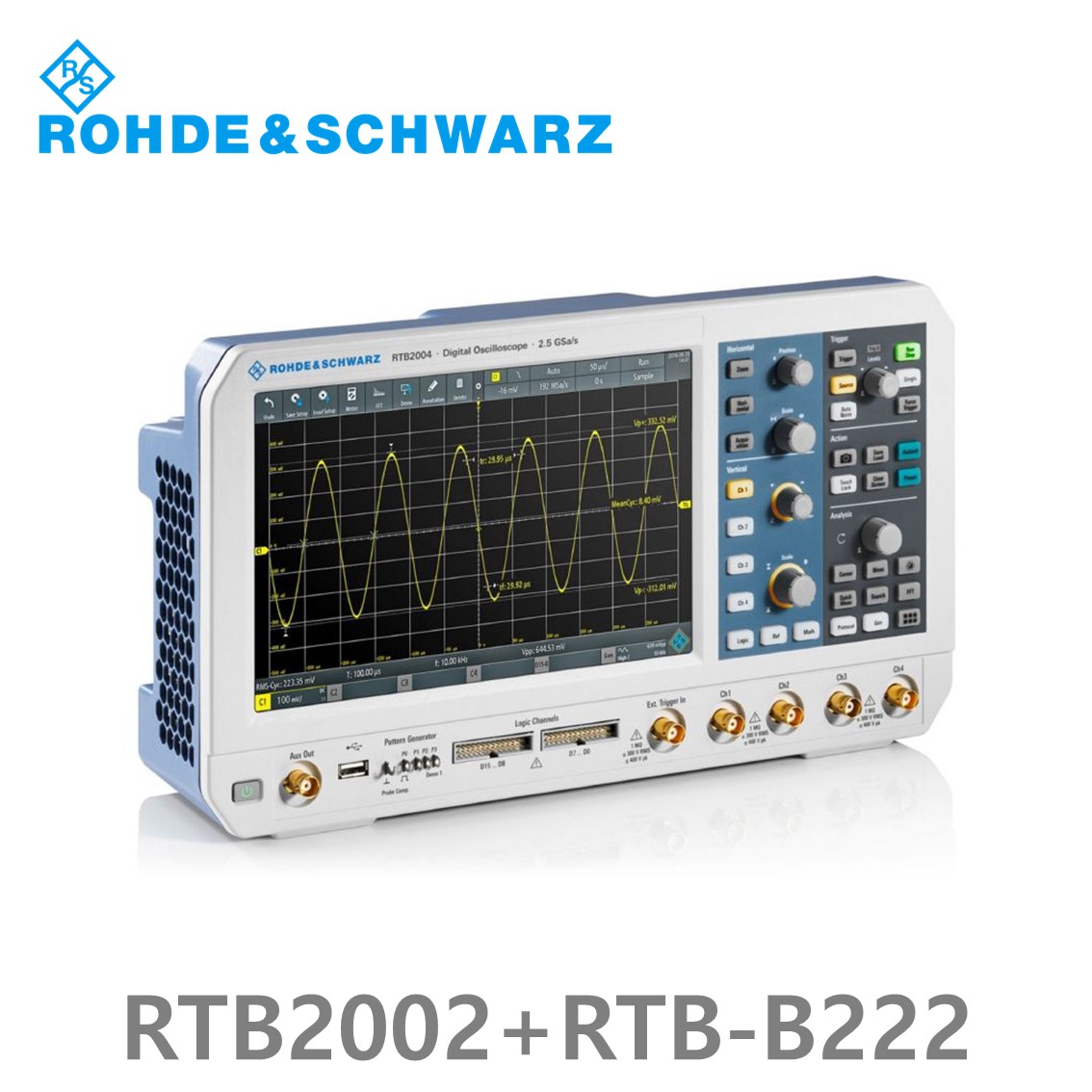 로데슈바르즈 RTB2002+RTB-B222 오실로스코프 2채널 200MHz/ 2.5Gs/ 20Mpts/ 디지털16채널
