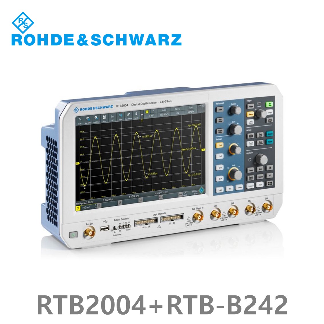 로데슈바르즈 RTB2004+RTB-B242 오실로스코프 4채널 200MHz/ 2.5Gs/ 20Mpts/ 디지털16채널