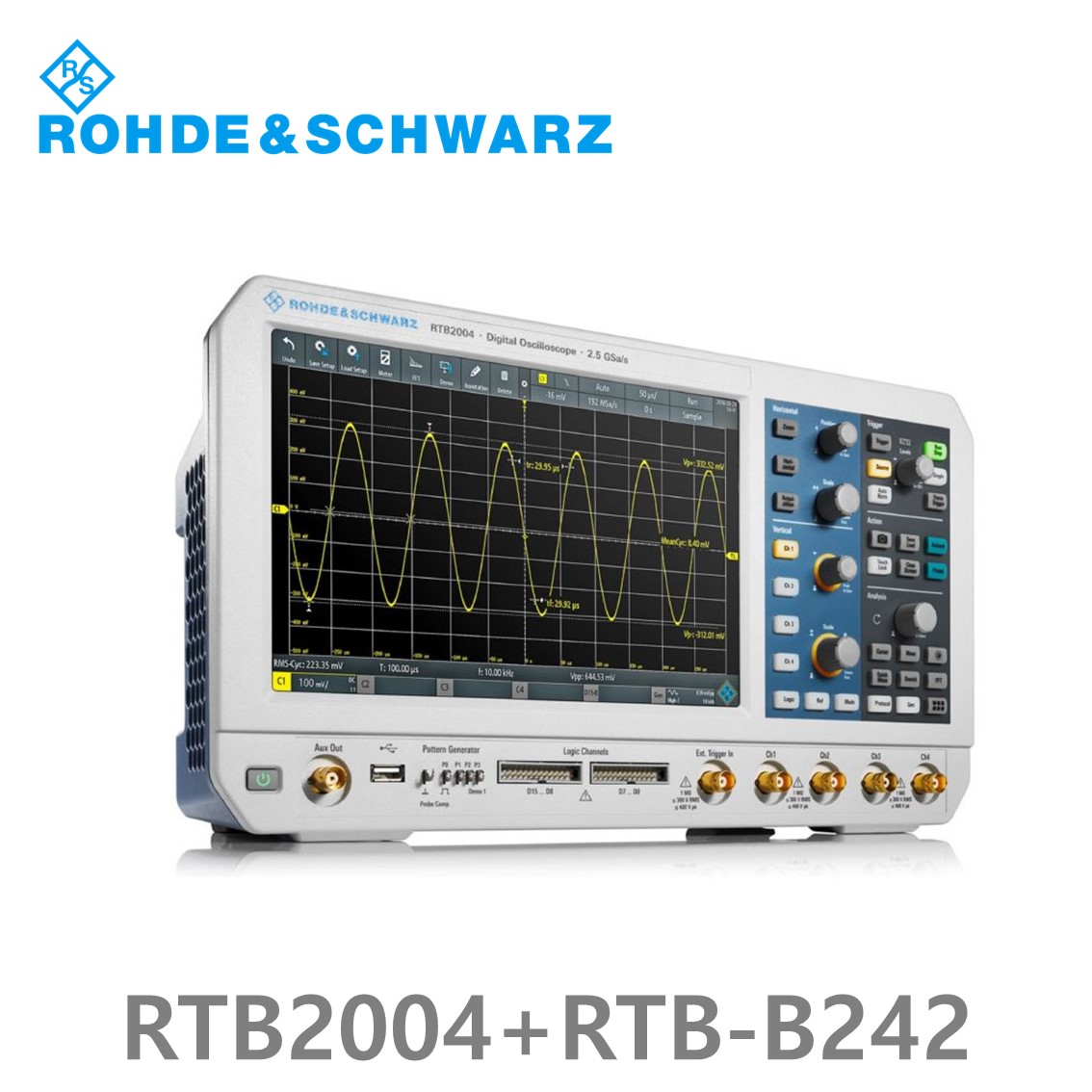 로데슈바르즈 RTB2004+RTB-B242 오실로스코프 4채널 200MHz/ 2.5Gs/ 20Mpts/ 디지털16채널