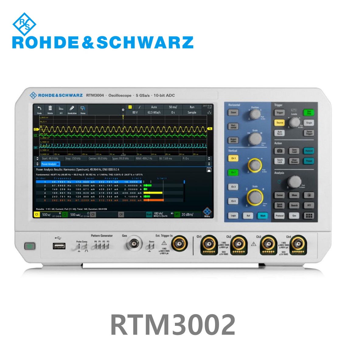 로데슈바르즈 RTM3002 오실로스코프 2채널 100MHz/ 5Gs/ 80 Mpts/ 디지털16채널