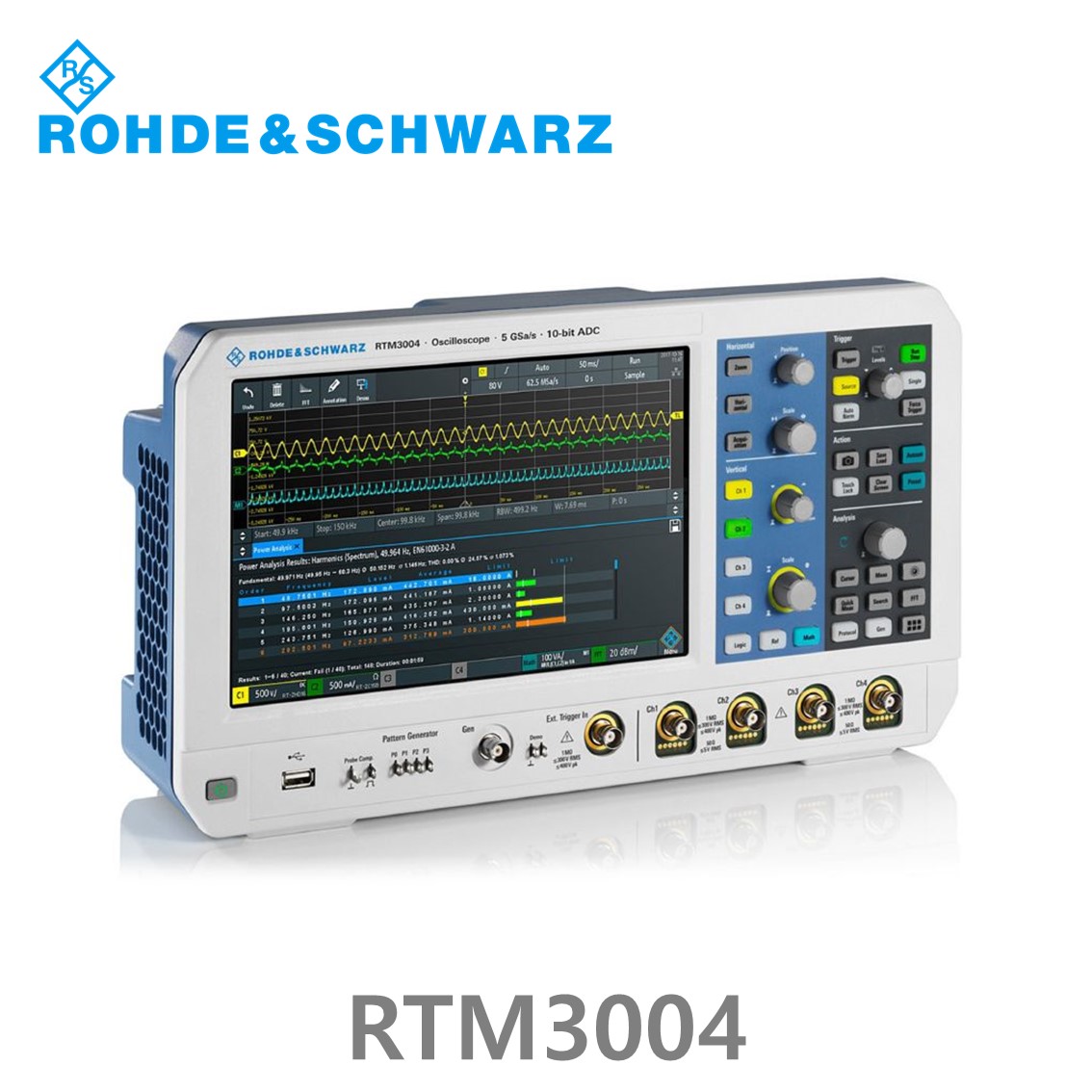 로데슈바르즈 RTM3004 오실로스코프 4채널 100MHz/ 5Gs/ 80 Mpts/ 디지털16채널