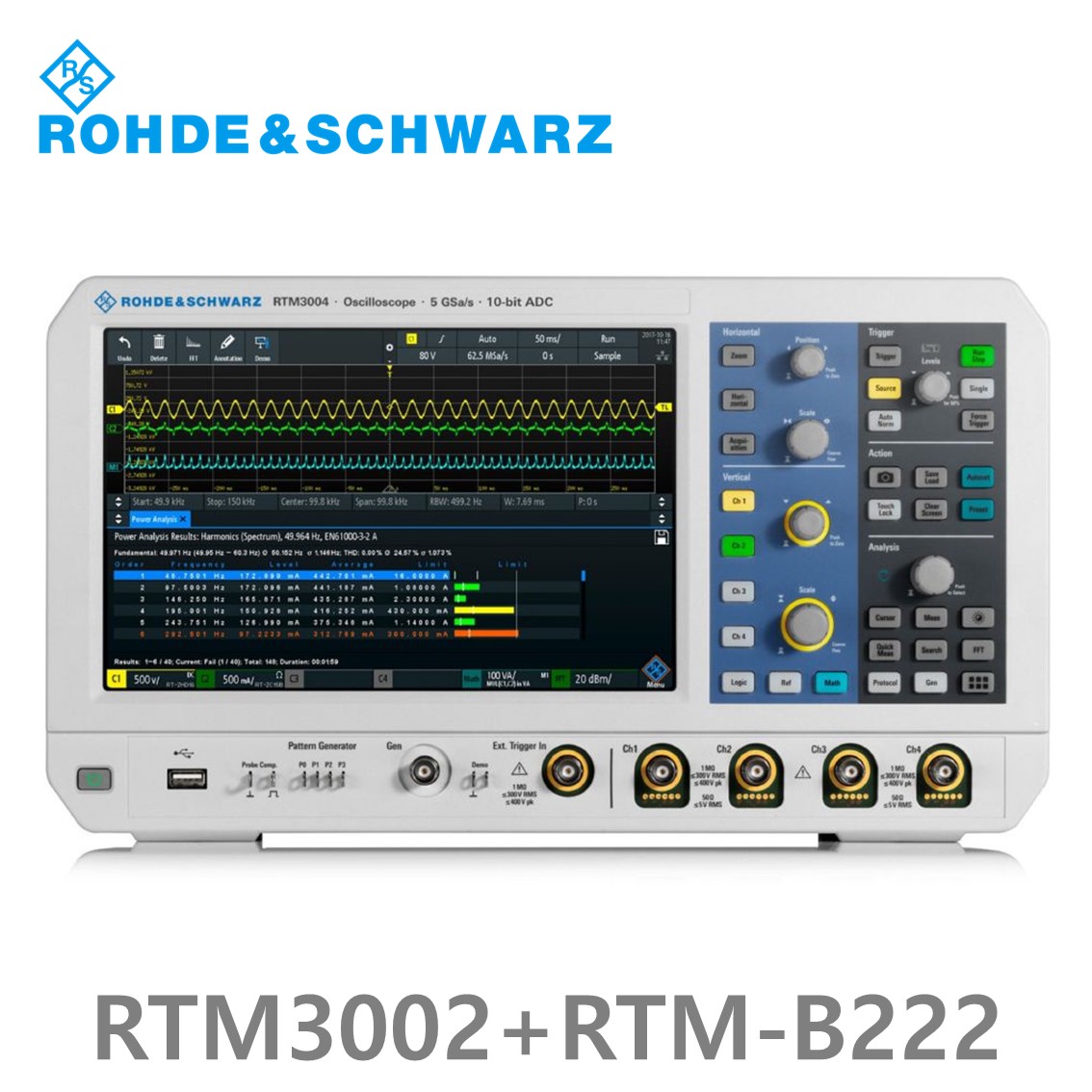 로데슈바르즈 RTM3002+RTM-B222 오실로스코프 2채널 200MHz/ 5Gs/ 80Mpts/ 디지털16채널