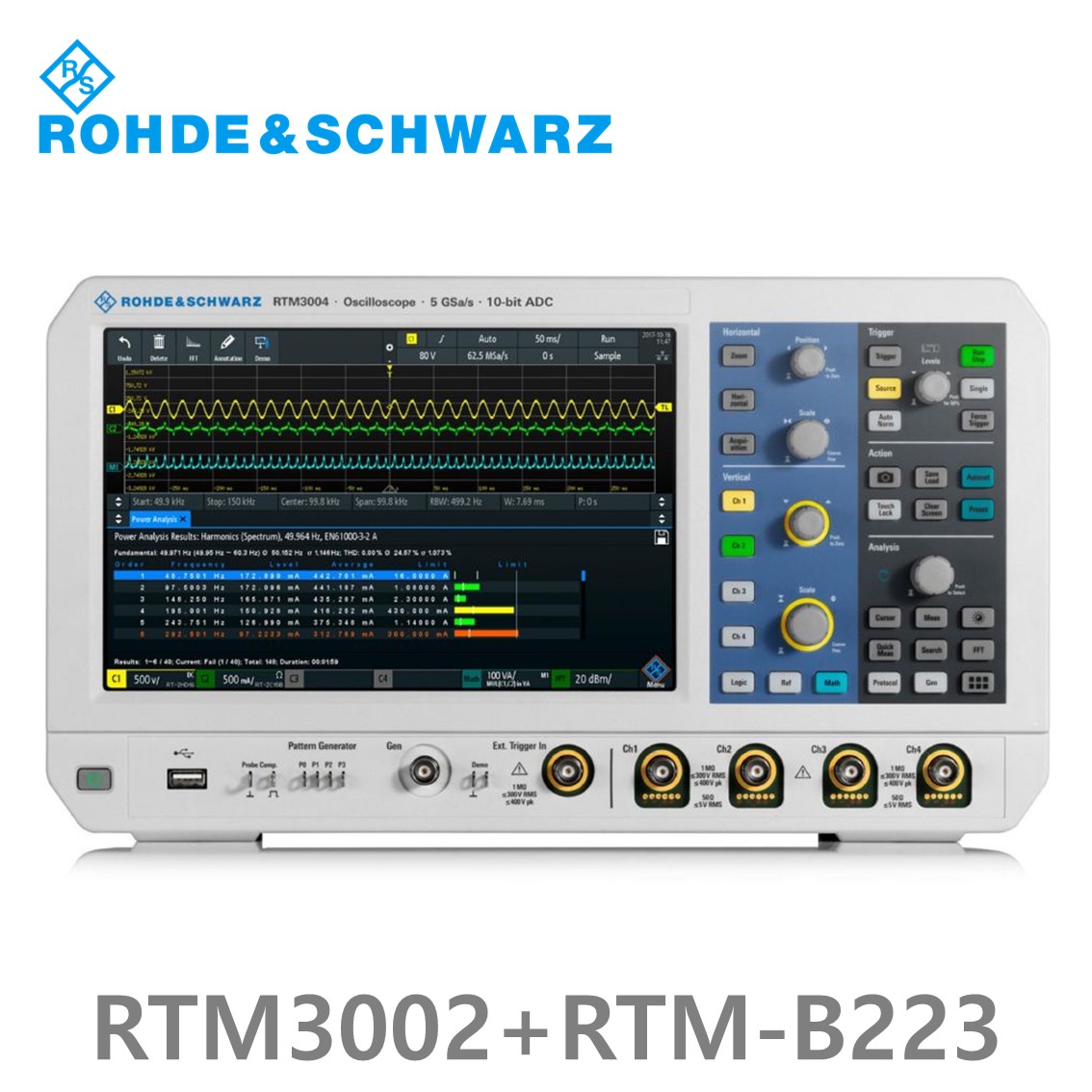 로데슈바르즈 RTM3002+RTM-B223 오실로스코프 2채널 350MHz/5Gs/80Mpts/디지털16채널