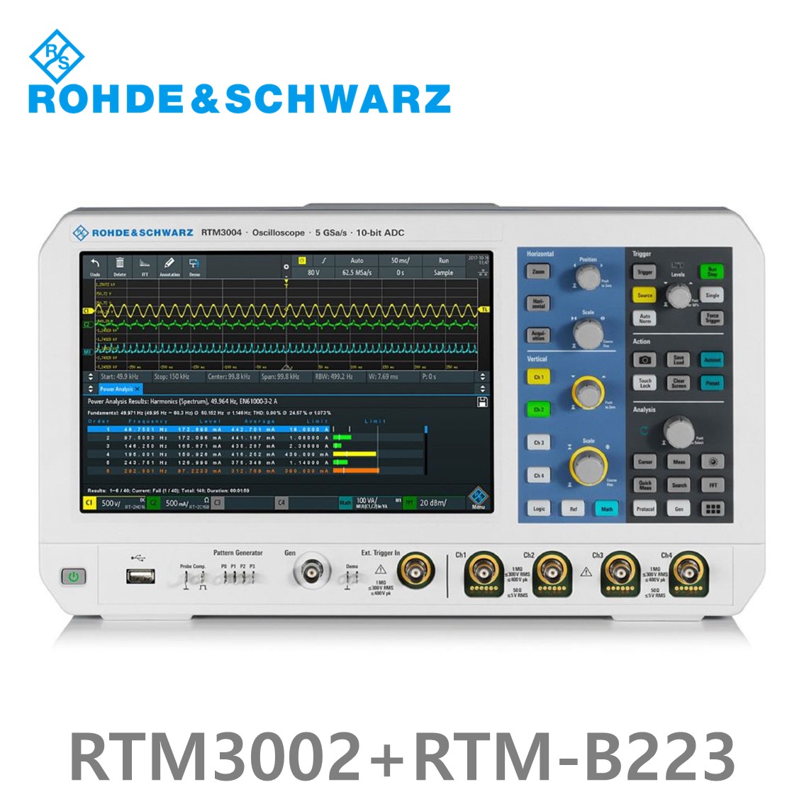 로데슈바르즈 RTM3002+RTM-B223 오실로스코프 2채널 350MHz/5Gs/80Mpts/디지털16채널