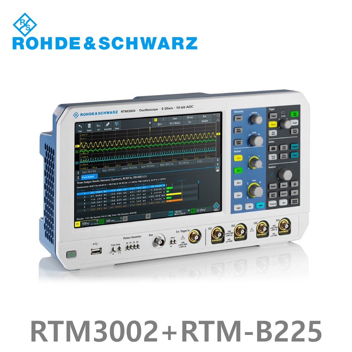 로데슈바르즈 RTM3002+RTM-B225 오실로스코프 2채널 500MHz/ 5Gs/ 80Mpts/ 디지털16채널