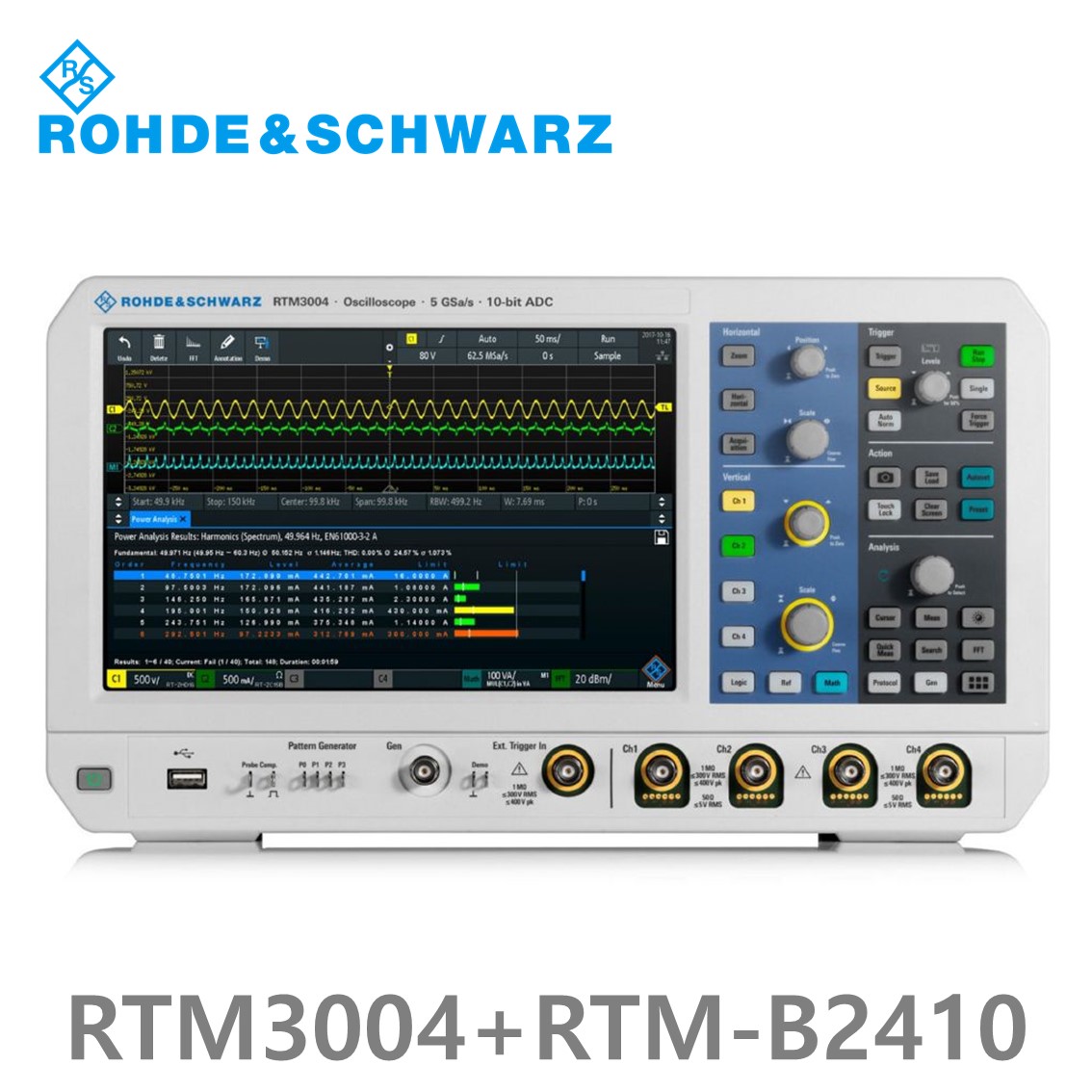 로데슈바르즈 RTM3004+RTM-B2410 오실로스코프 4채널 1GHz/ 5Gs/ 80Mpts/ 디지털16채널
