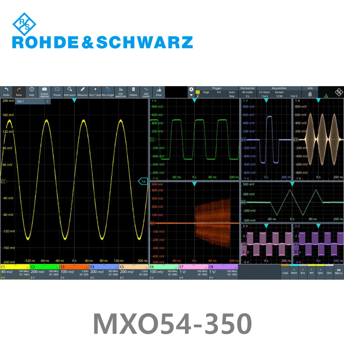 로데슈바르즈 MXO54-350 오실로스코프 4채널 350MHz/ 5Gs/ 500Mpts/ 디지털16채널
